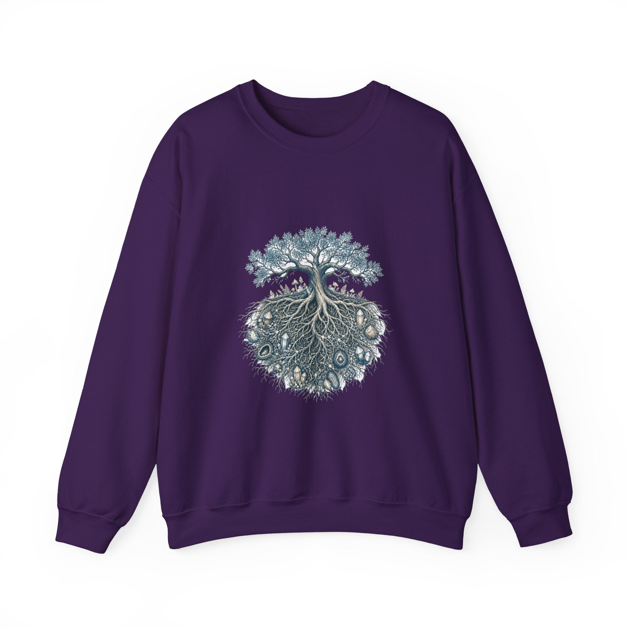 Matching Couple Sweatshirt - Ancient Oak & Deep Roots Matching Couple Comfort Colors Crew Hand-Drawn Art His Hers Anniversary Gift - Design B
