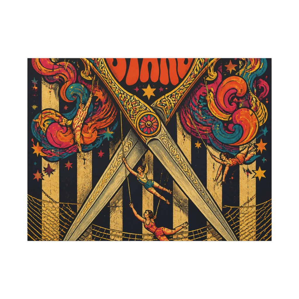 Giant Scissors Trapeze Wall Art Canvas 16×20 Psychedelic Cafe Decor Maximalist Print