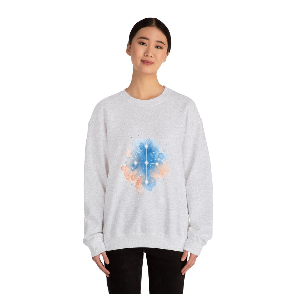 Matching Couple Sweatshirt - Aurora & Southern Cross Matching Couple Comfort Colors Crew Watercolor Art His Hers Birthday Gift - Design B