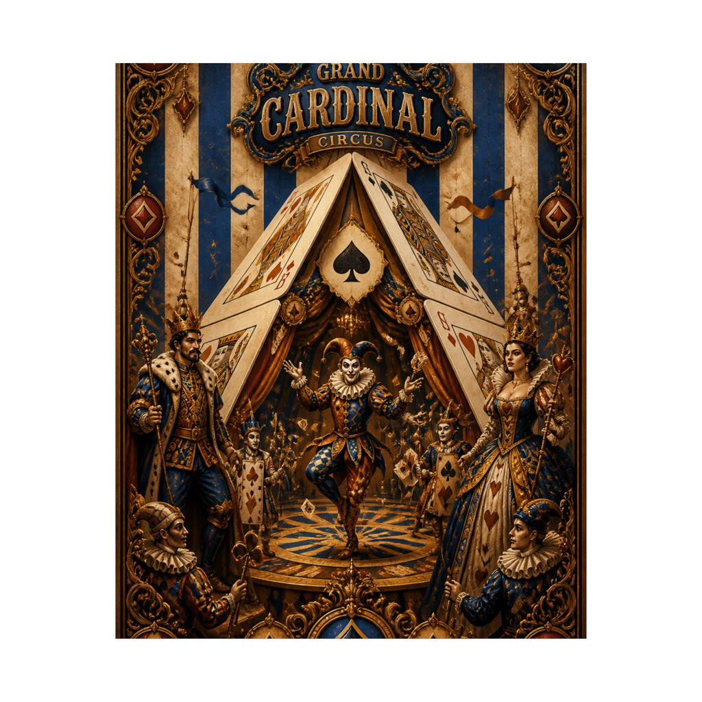 Playing Cards Tent Wall Art Poster 24×36 Baroque Studio Decor Maximalist Print