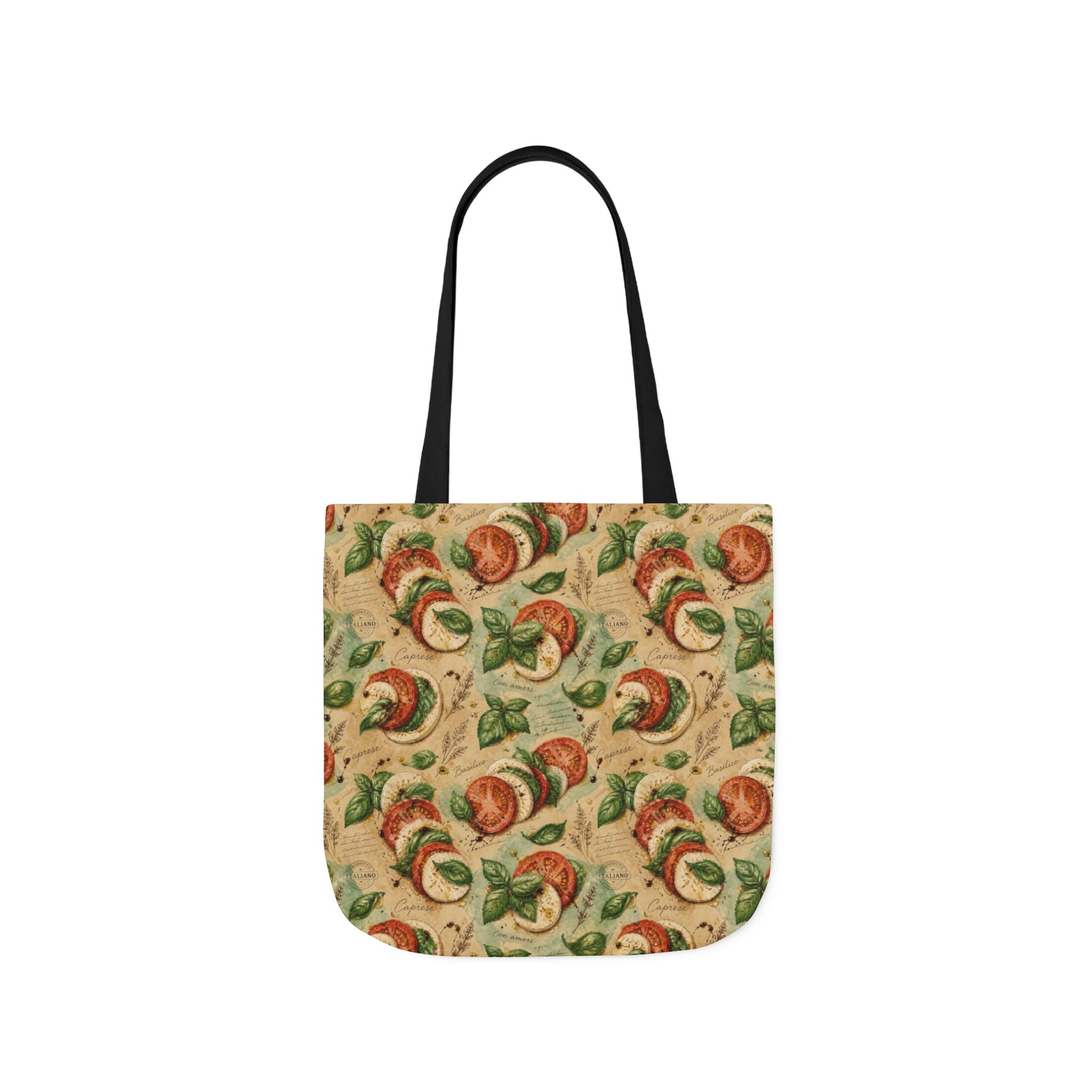 Caprese Arrangement Canvas Tote Bag Mediterranean Kitchen Watercolor Design Italian Cottagecore Gift