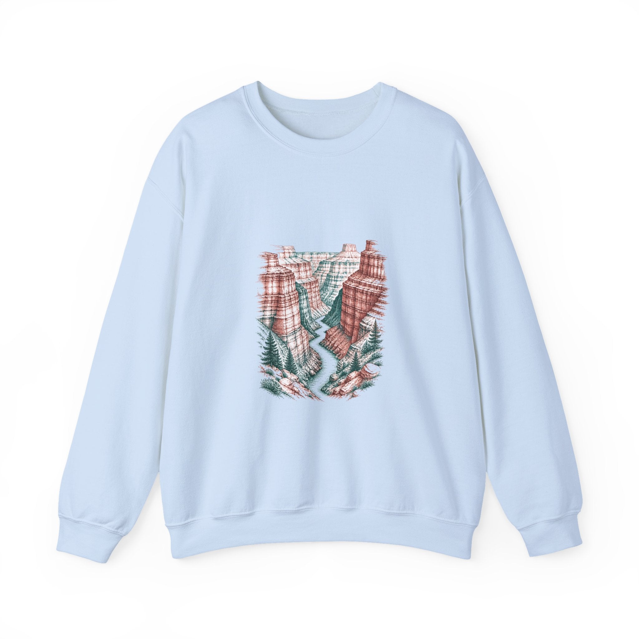 Matching Couple Sweatshirt - Lavender Fields & Canyon Matching Couple Crewneck Sweatshirt Hand-Drawn Art His Hers Best Friend Gift - Design B