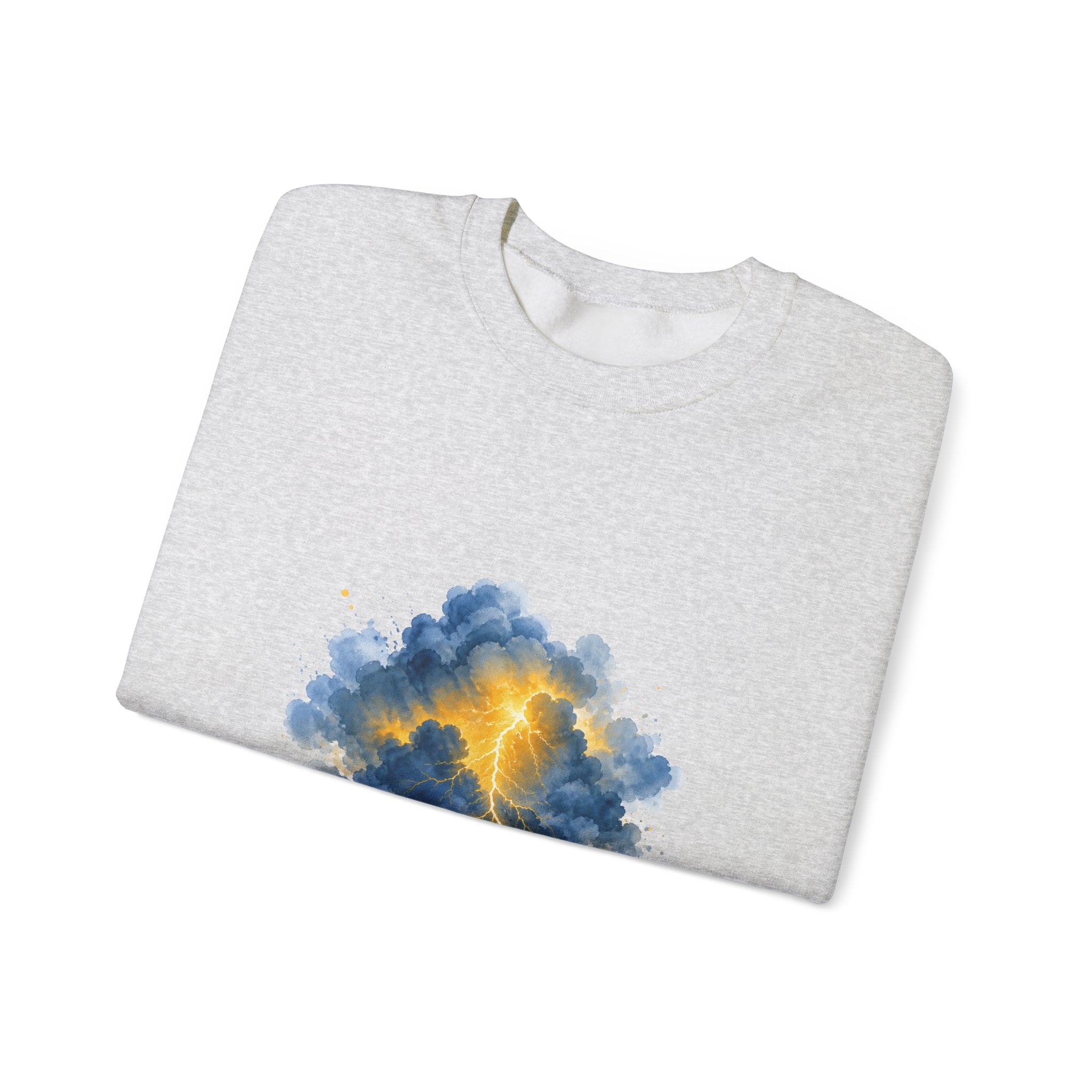 Matching Couple Sweatshirt - Storm & Rainbow Matching Couple Premium Fleece Sweatshirt Watercolor Art His Hers Birthday Gift - Design A