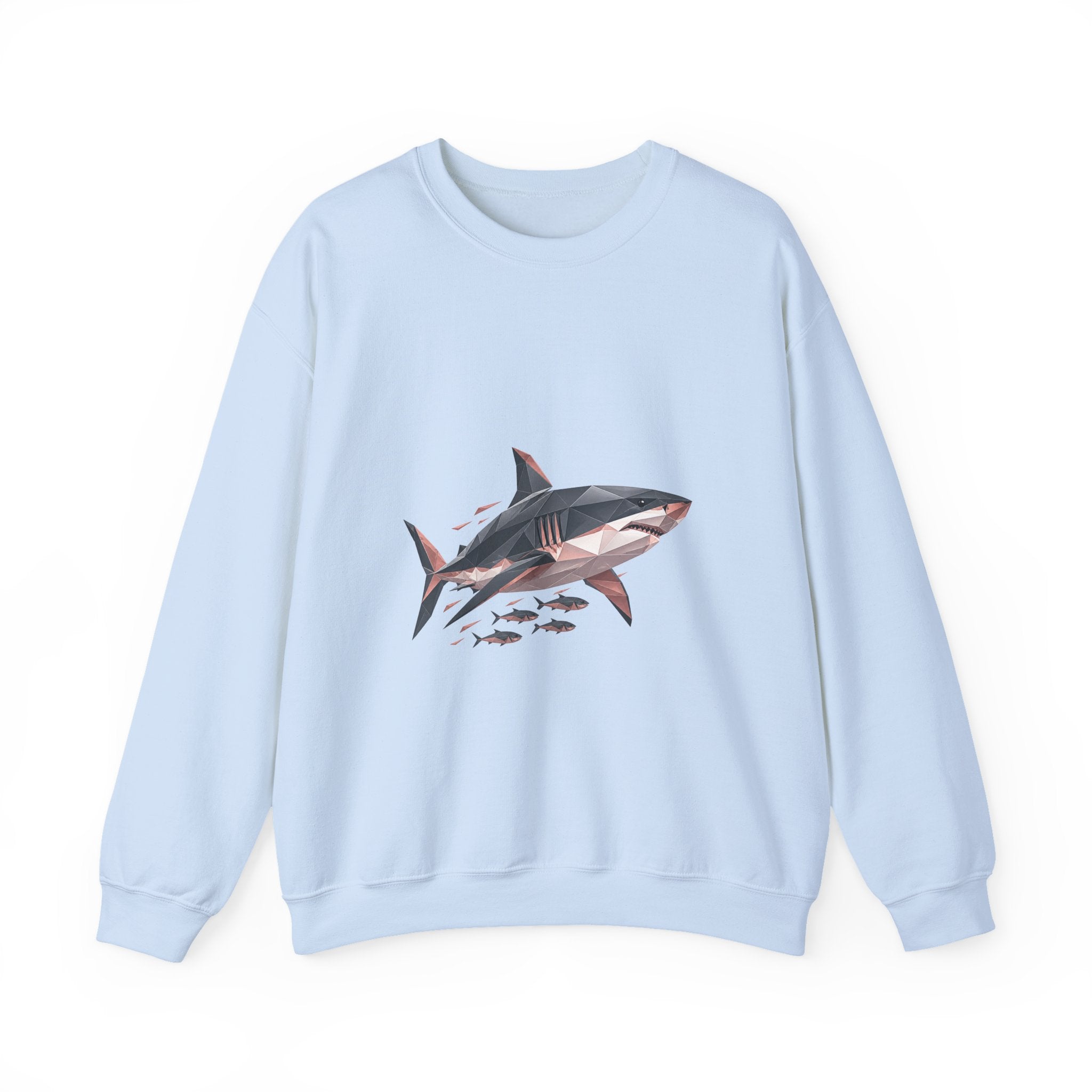 Matching Couple Sweatshirt - Shark & Dolphin Matching Couple Premium Fleece Sweatshirt Geometric Art His Hers Love Gift - Design A