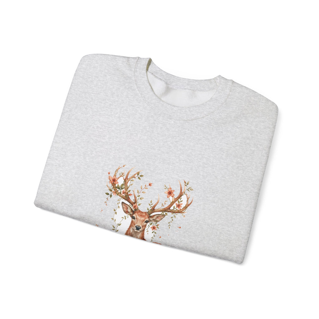 Matching Couple Sweatshirt - Bear & Deer Matching Couple Crewneck Sweatshirt Watercolor Art His Hers Engagement Gift - Design B