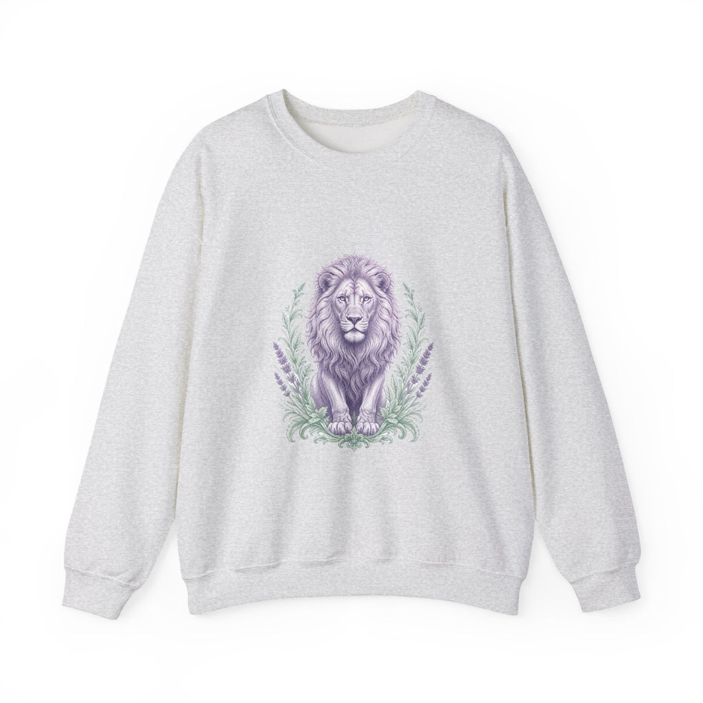 Matching Couple Sweatshirt - Lion & Lamb Matching Couple Crewneck Sweatshirt Vintage Art His Hers Wedding Gift - Design A