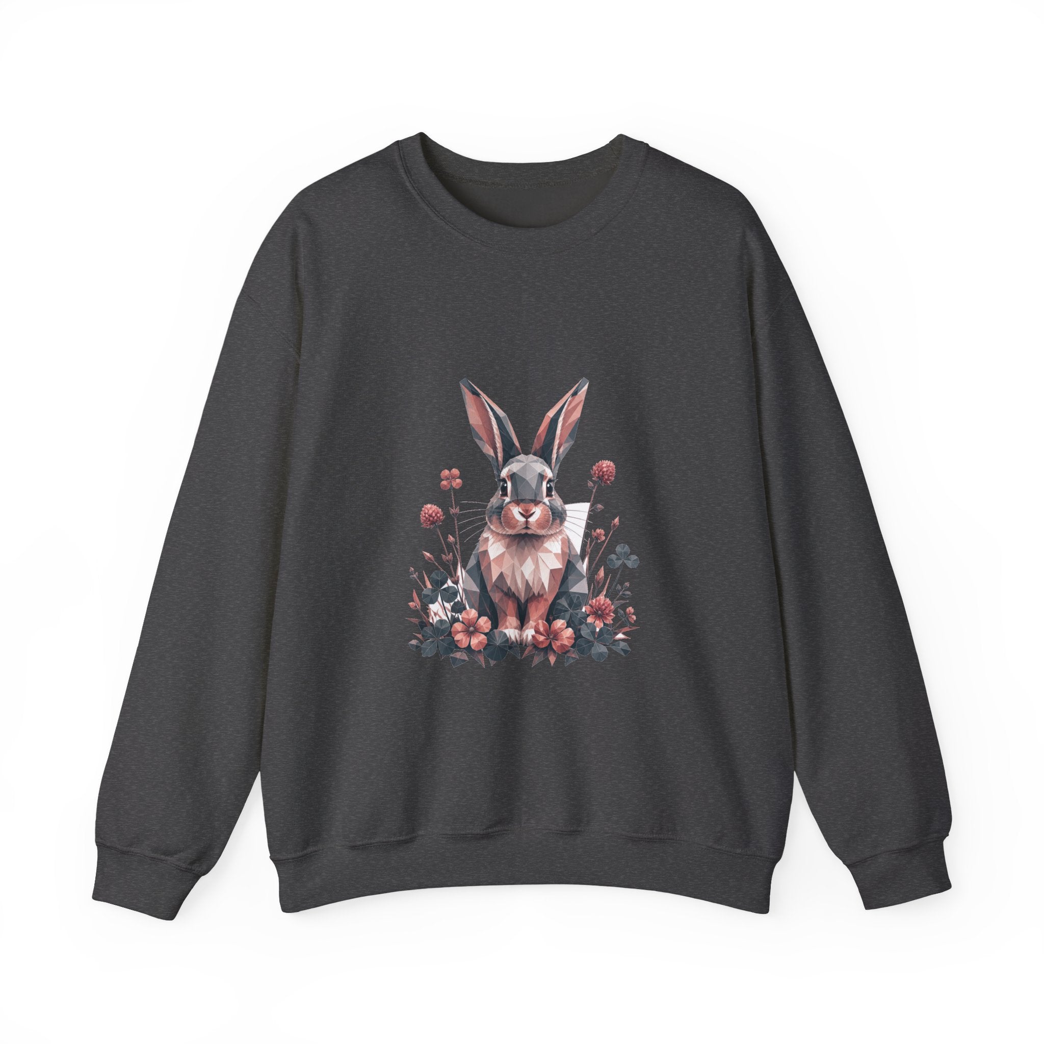 Matching Couple Sweatshirt - Fox & Rabbit Matching Couple Crewneck Sweatshirt Geometric Art His Hers Couple Gift - Design B
