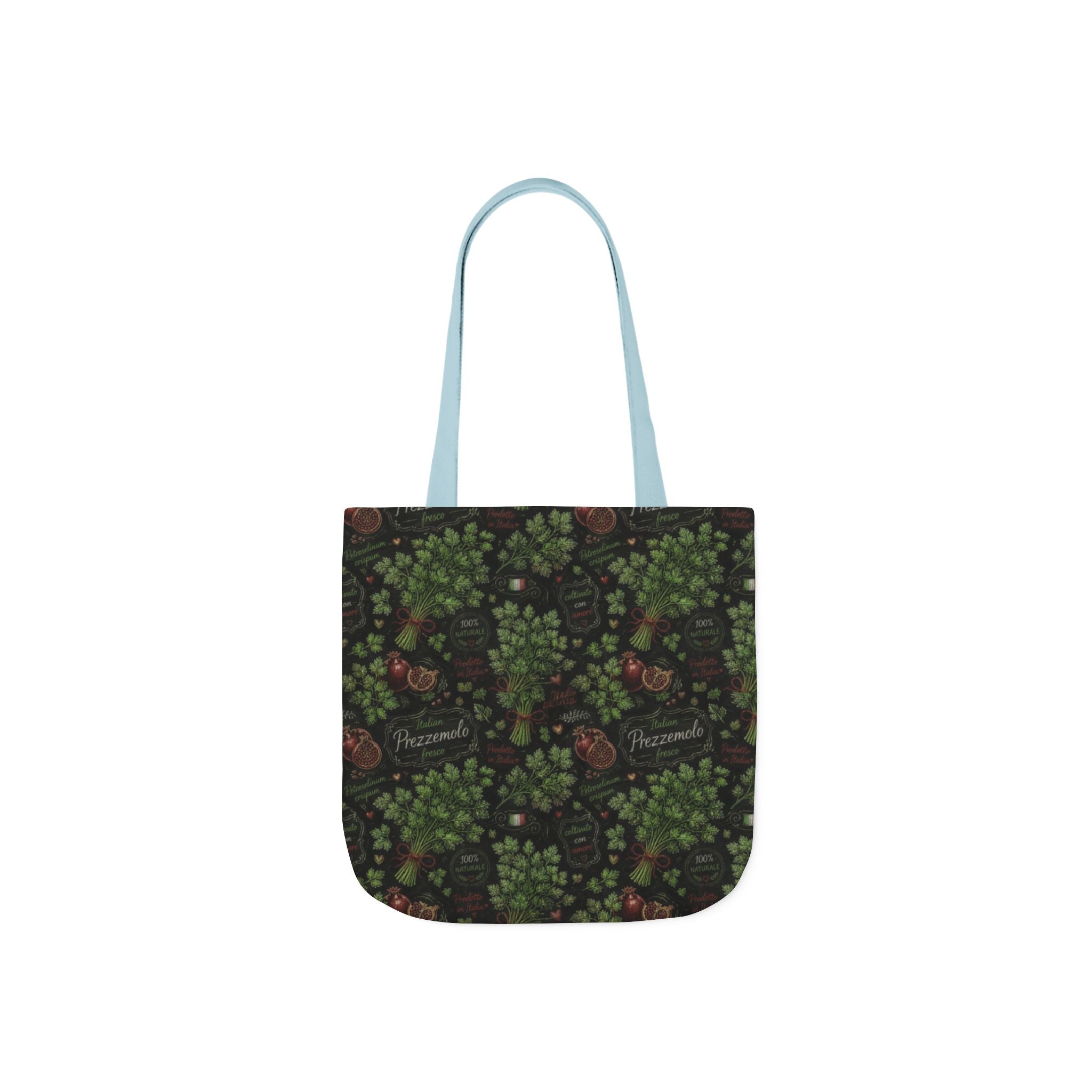 Fresh Parsley Canvas Tote Bag Mediterranean Kitchen Chalk Art Design Italian Cottagecore Gift