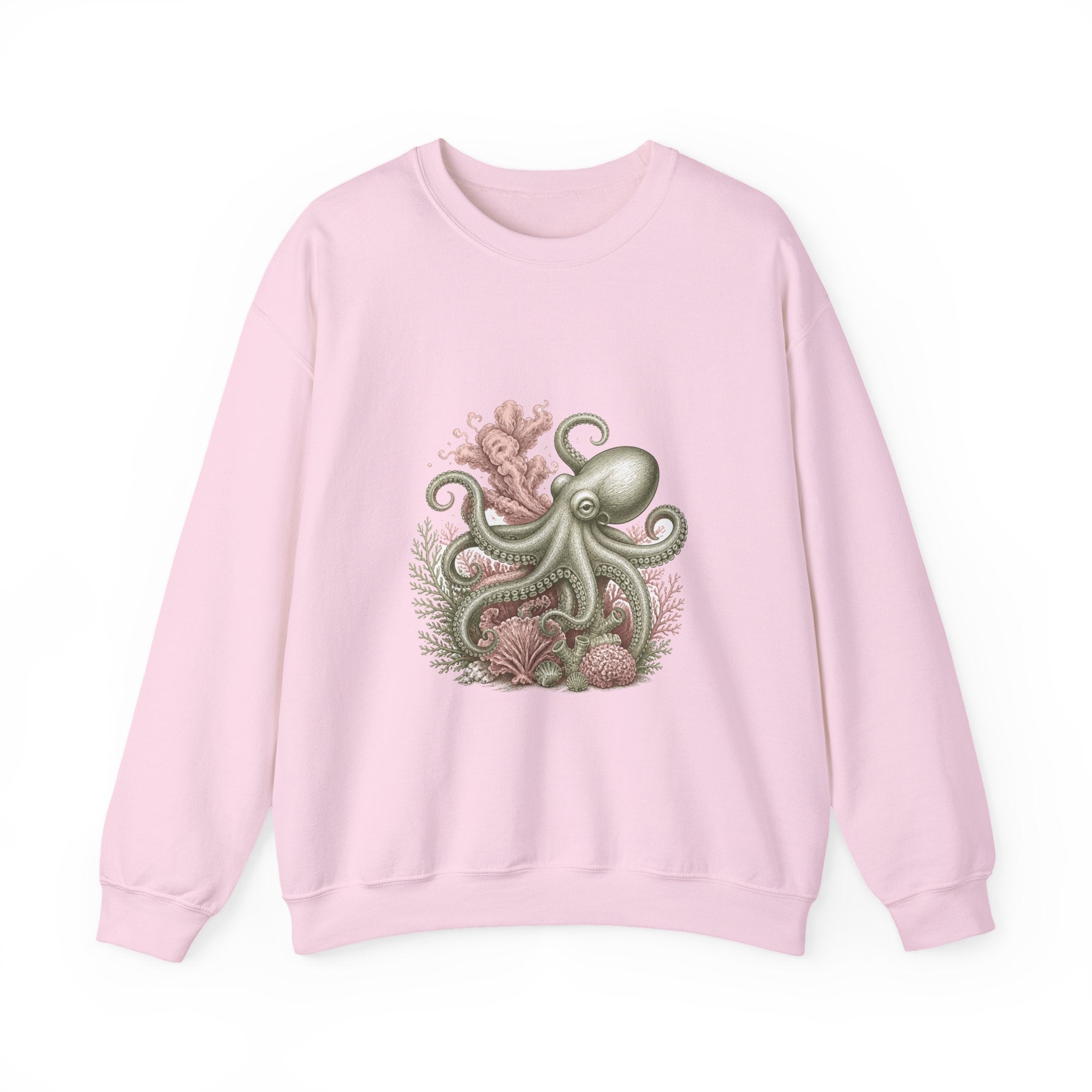 Matching Couple Sweatshirt - Octopus & Jellyfish Matching Couple Premium Fleece Sweatshirt Vintage Art His Hers Honeymoon Gift - Design A