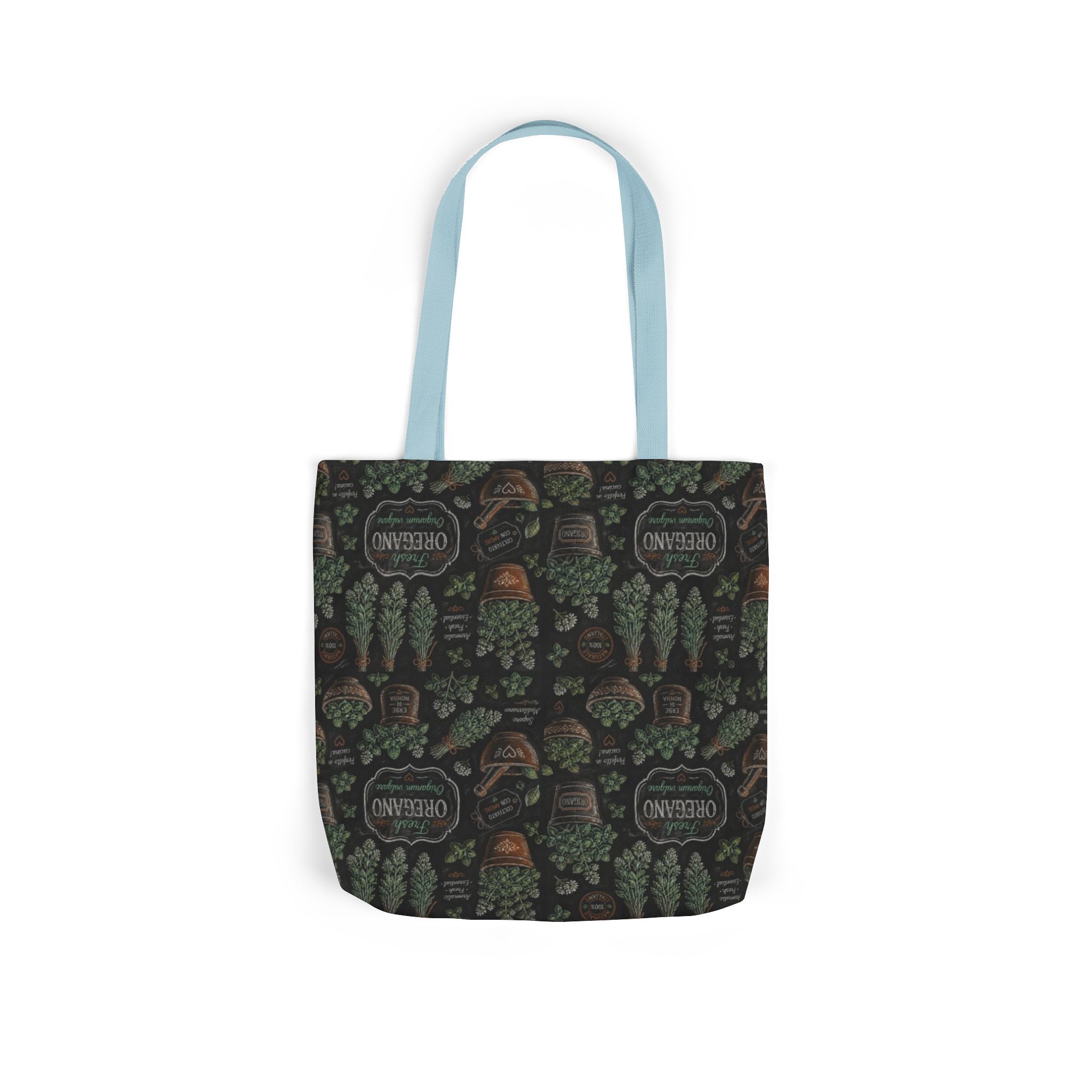 Oregano Sprigs Canvas Tote Bag Mediterranean Kitchen Chalk Art Design Italian Cottagecore Gift