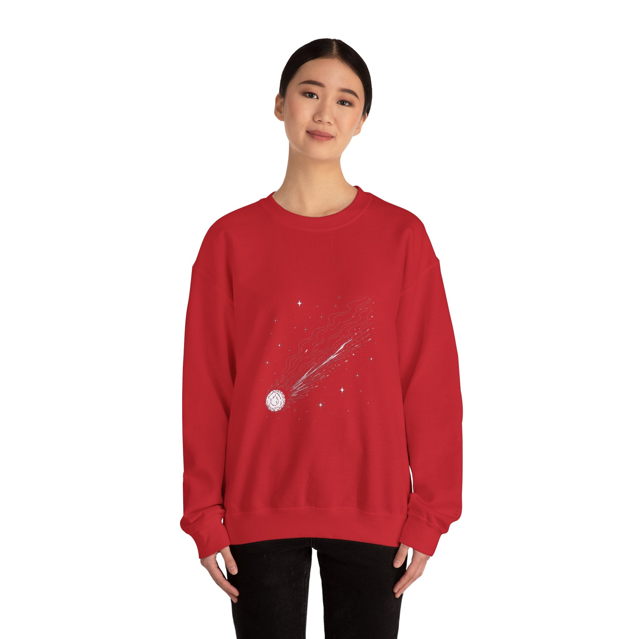 Matching Couple Sweatshirt - Comet & Asteroid Matching Couple Comfort Colors Crew Minimalist Art His Hers Christmas Gift - Design A