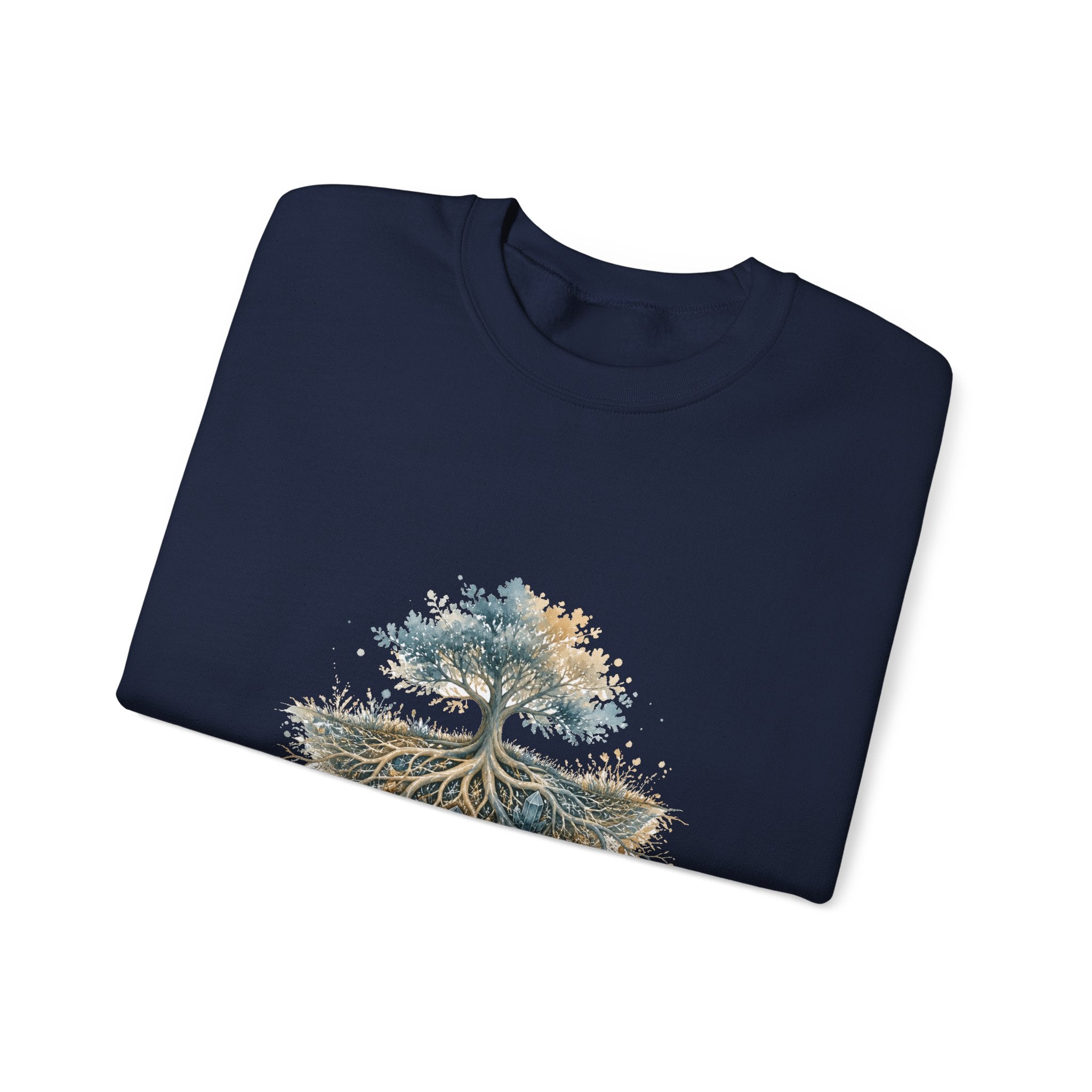 Matching Couple Sweatshirt - Ancient Oak & Deep Roots Matching Couple Comfort Colors Crew Watercolor Art His Hers Birthday Gift - Design B