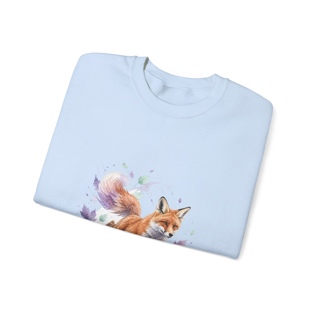 Matching Couple Sweatshirt - Fox & Rabbit Matching Couple Crewneck Sweatshirt Watercolor Art His Hers Engagement Gift - Design A