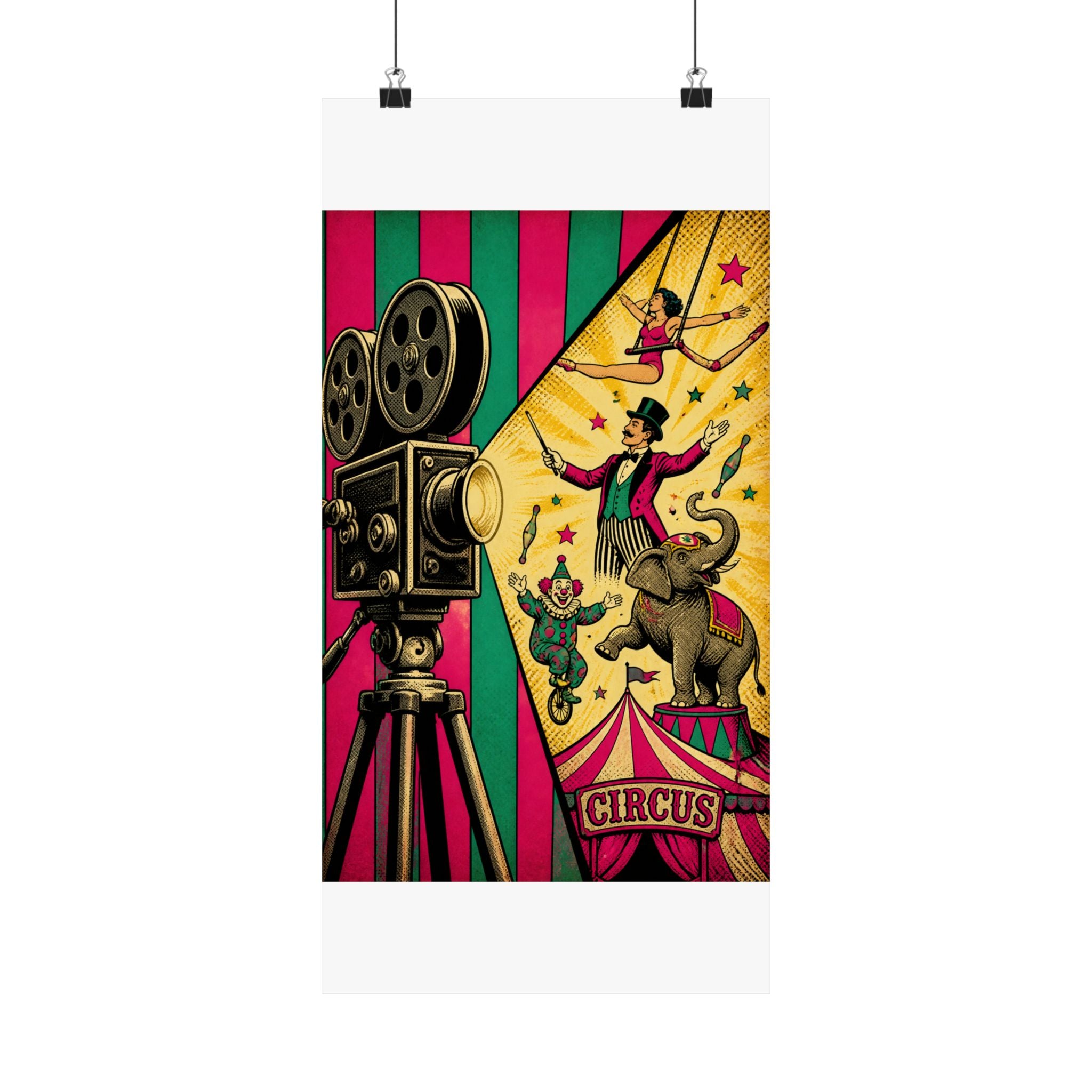 Film Camera Projector Show Wall Art Poster 24×36 Pop Art Restaurant Decor Maximalist Print