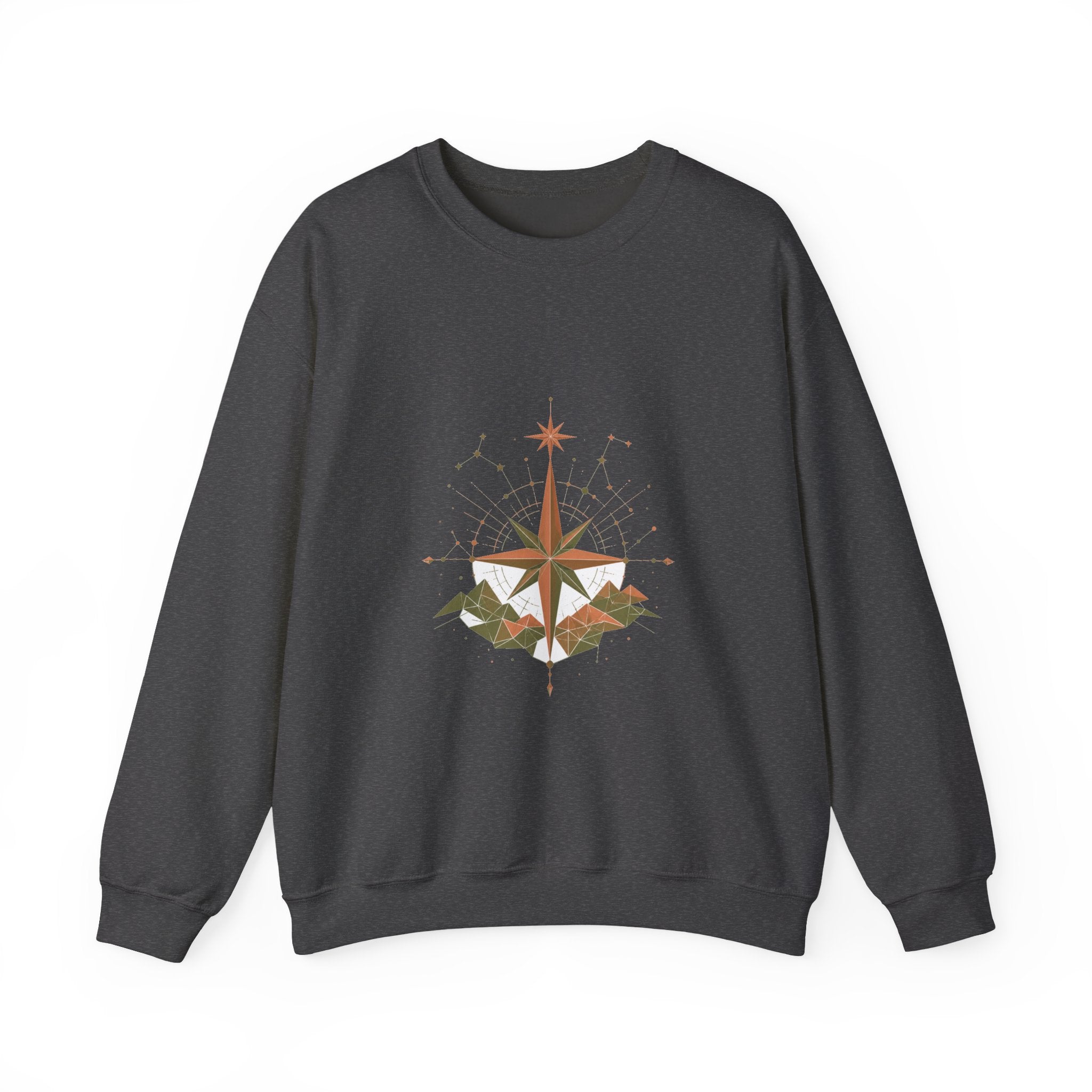 Matching Couple Sweatshirt - Shooting Star & North Star Matching Couple Comfort Colors Crew Geometric Art His Hers Love Gift - Design B
