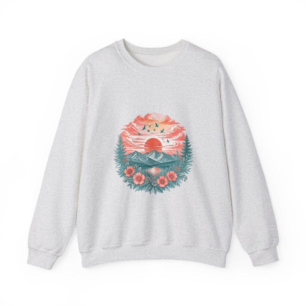 Matching Couple Sweatshirt - Sunrise & Sunset Matching Couple Crewneck Sweatshirt Vintage Art His Hers Wedding Gift - Design B
