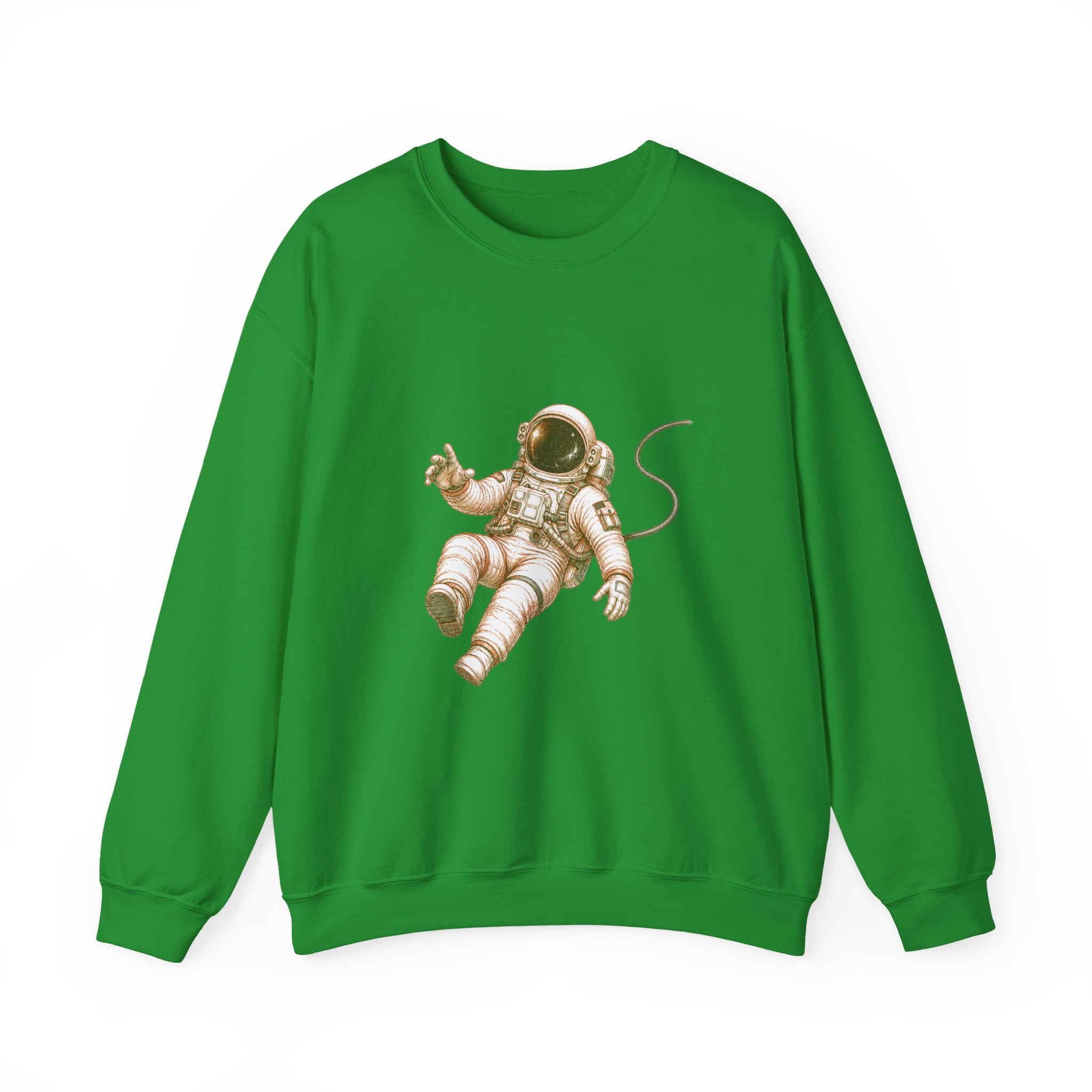 Matching Couple Sweatshirt - Astronaut & Planet Matching Couple Comfort Colors Crew Hand-Drawn Art His Hers Anniversary Gift - Design A