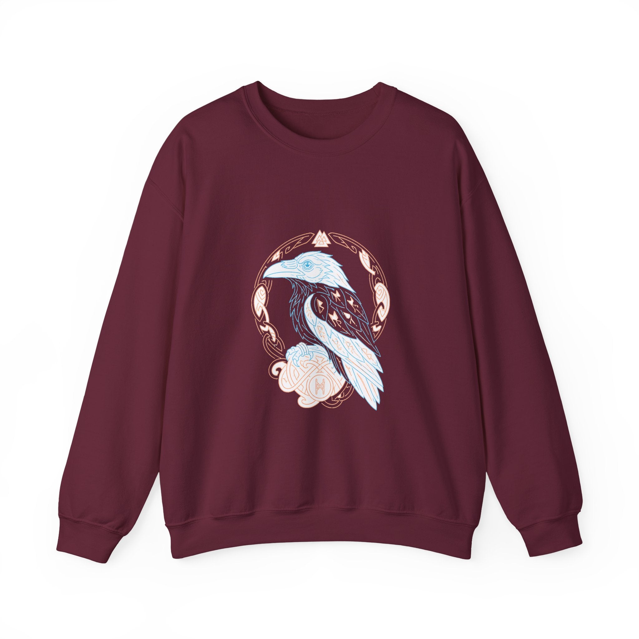 Matching Couple Sweatshirt - Huginn & Muninn Matching Couple Crewneck Sweatshirt Minimalist Art His Hers Valentine Gift - Design A