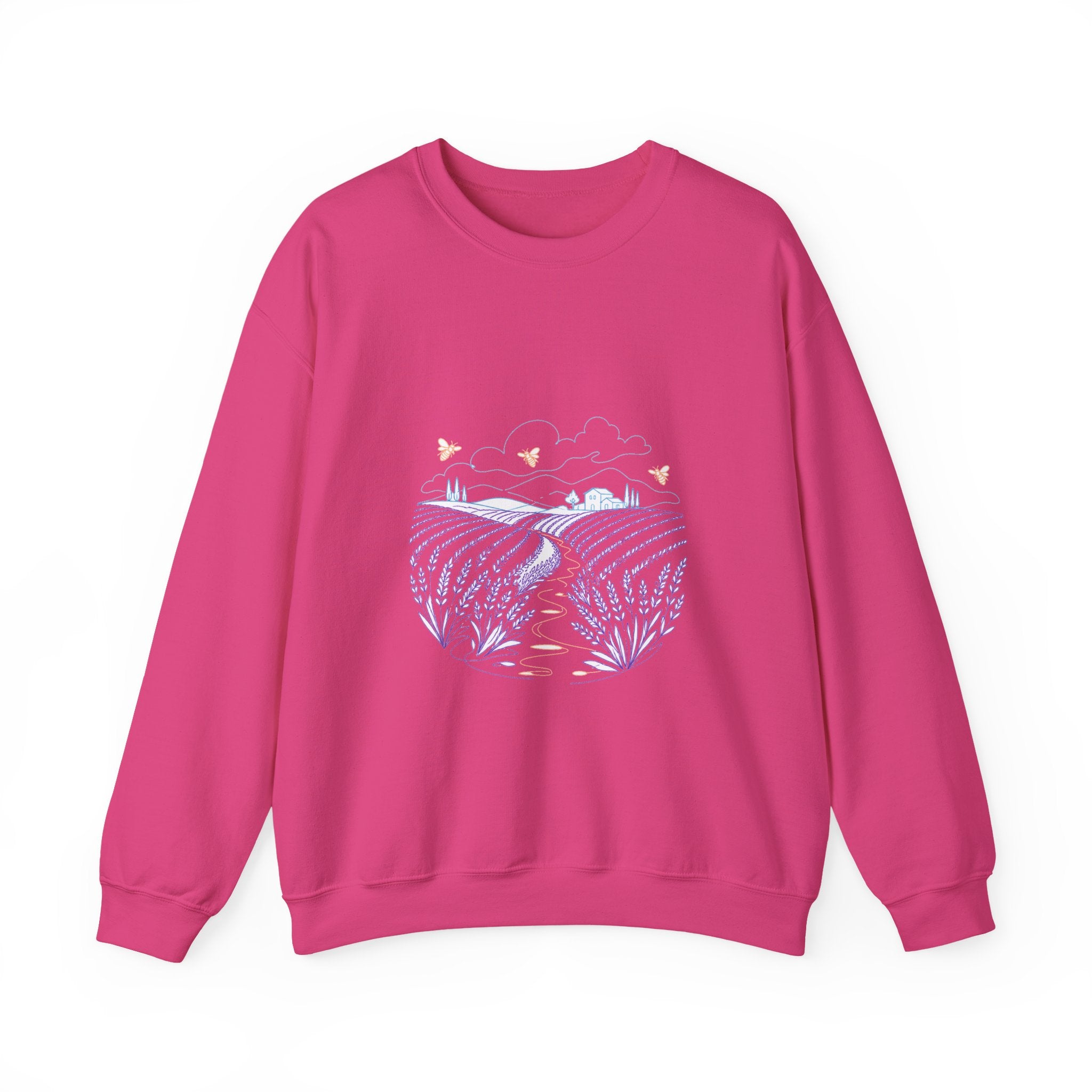 Matching Couple Sweatshirt - Lavender Fields & Canyon Matching Couple Comfort Colors Crew Minimalist Art His Hers Christmas Gift - Design A