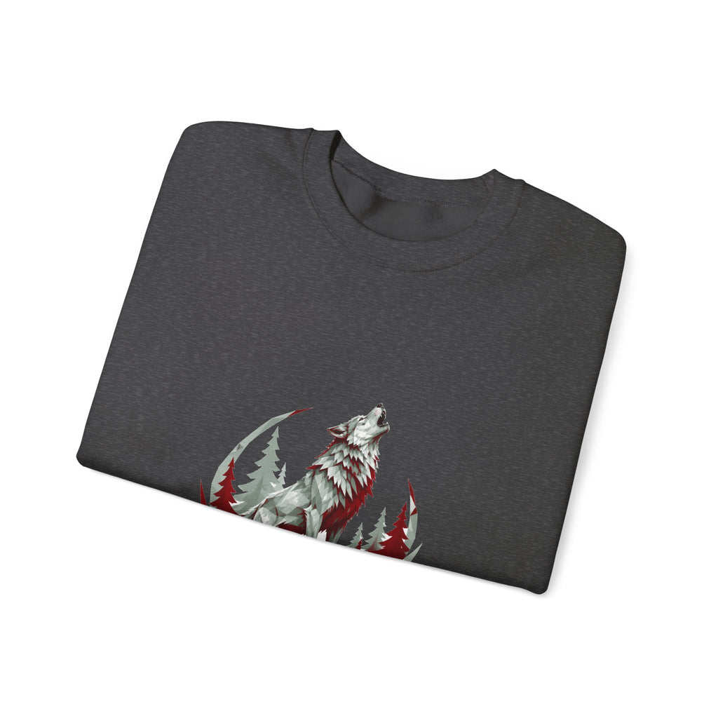 Matching Couple Sweatshirt - Wolf & Dove Matching Couple Premium Fleece Sweatshirt Geometric Art His Hers Love Gift - Design A