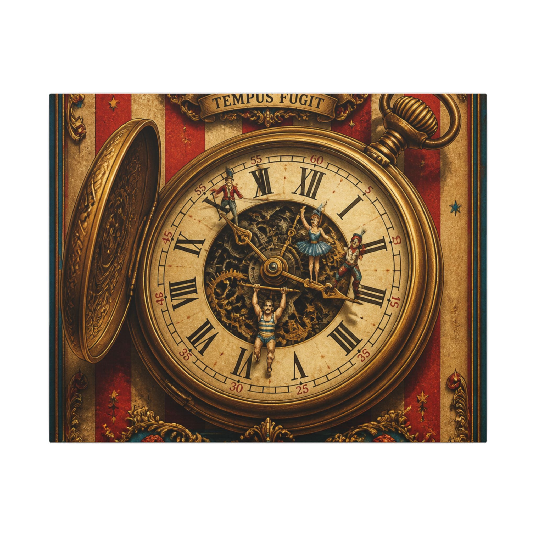 Pocket Watch Performers Wall Art Canvas 16×20 Baroque Home Office Decor Maximalist Print