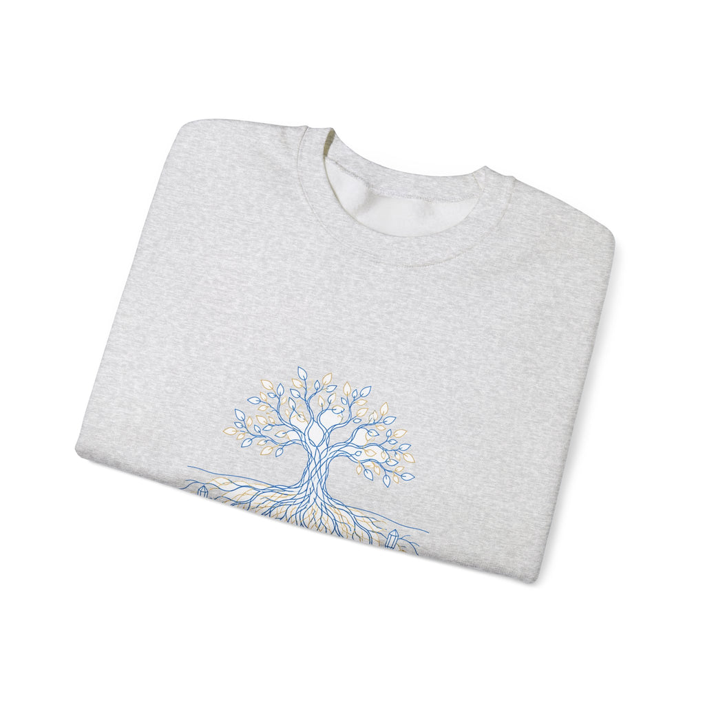 Matching Couple Sweatshirt - Ancient Oak & Deep Roots Matching Couple Crewneck Sweatshirt Minimalist Art His Hers Valentine Gift - Design B