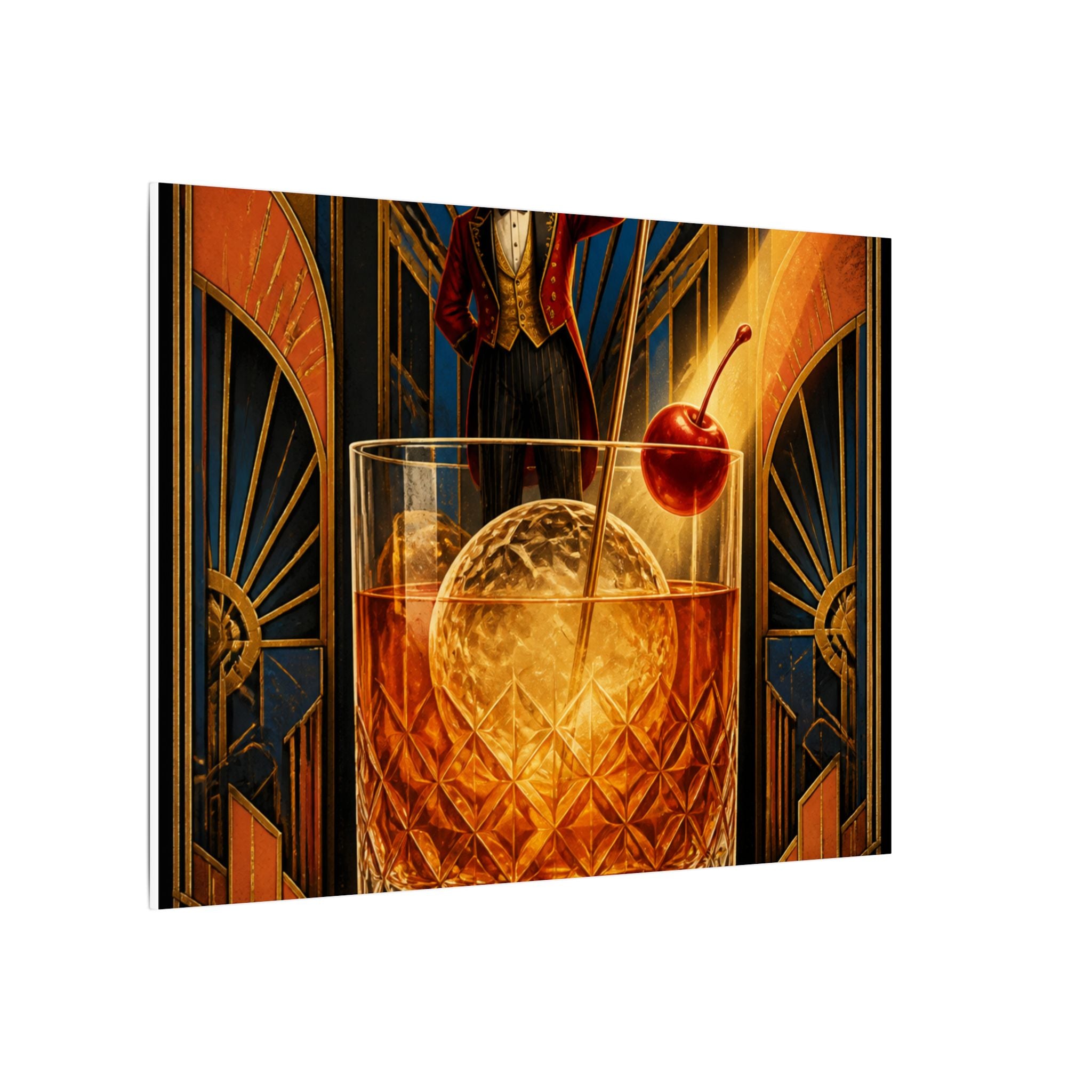 Old Fashioned Ringmaster Wall Art Canvas 24×36 Art Deco Bar Area Decor Maximalist Print