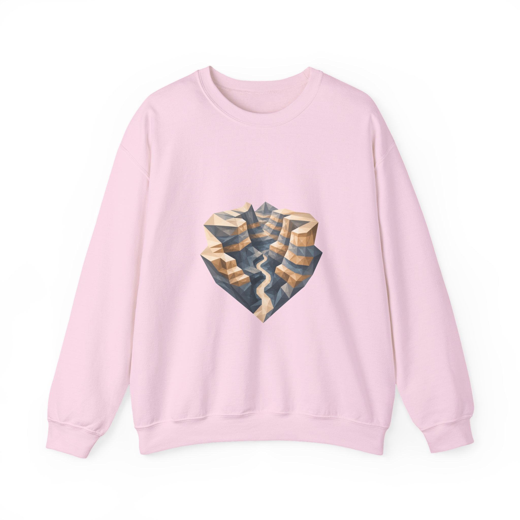 Matching Couple Sweatshirt - Lavender Fields & Canyon Matching Couple Crewneck Sweatshirt Geometric Art His Hers Couple Gift - Design B
