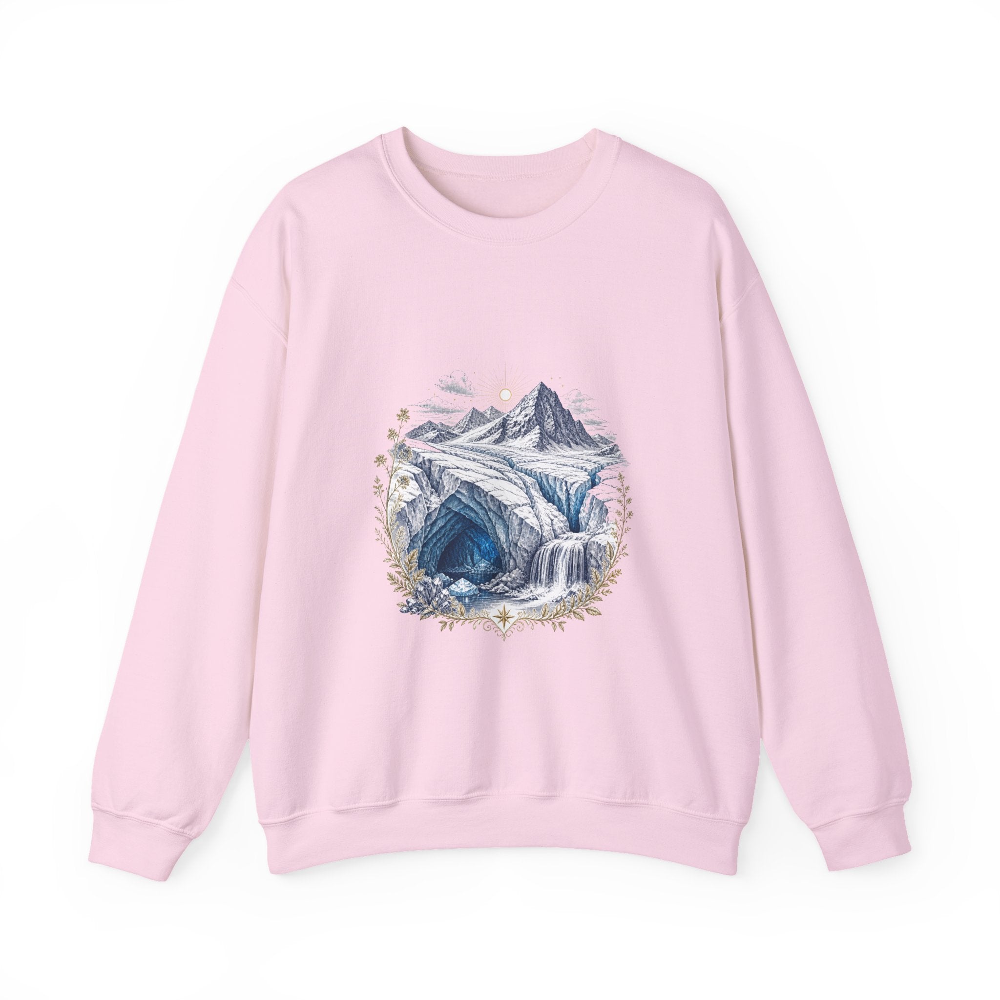 Matching Couple Sweatshirt - Volcano & Glacier Matching Couple Comfort Colors Crew Vintage Art His Hers Honeymoon Gift - Design B