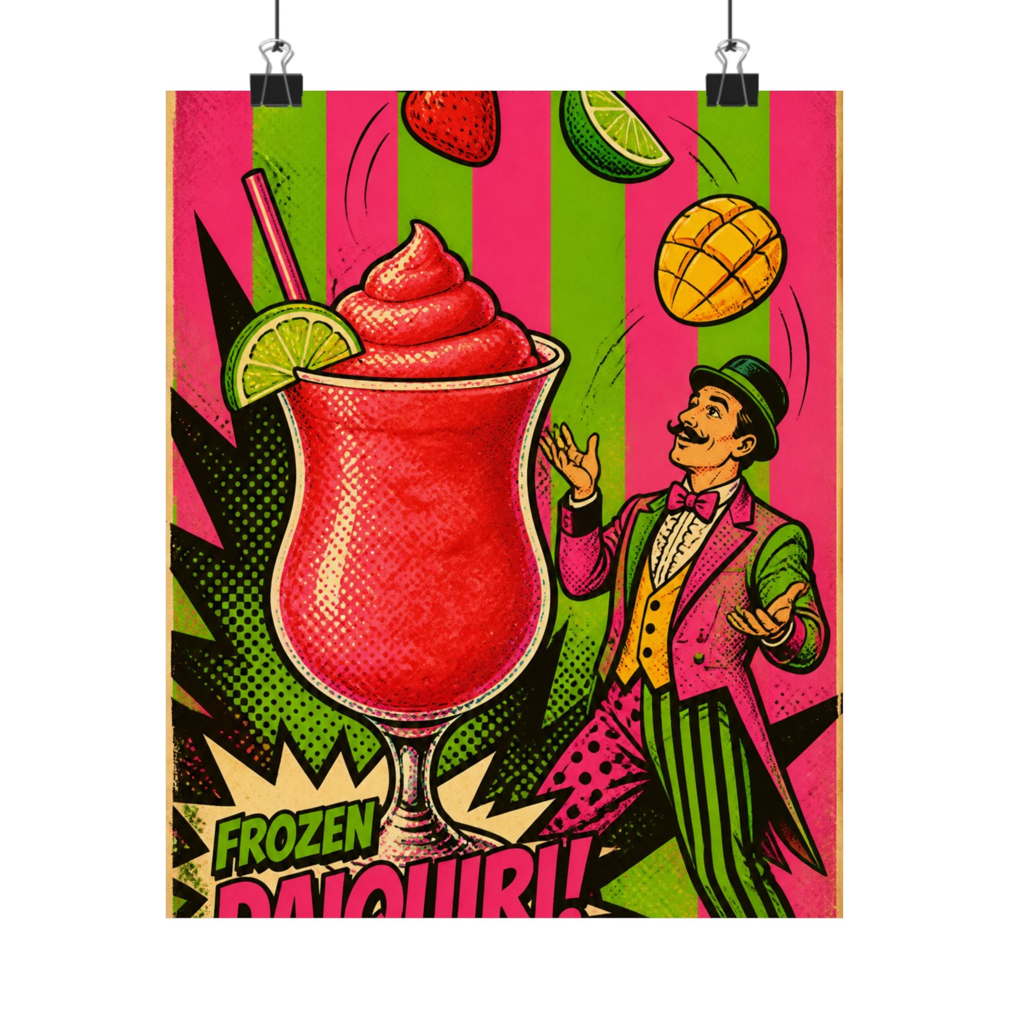 Daiquiri Fruit Juggler Wall Art Poster 18×24 Pop Art Living Room Decor Maximalist Print