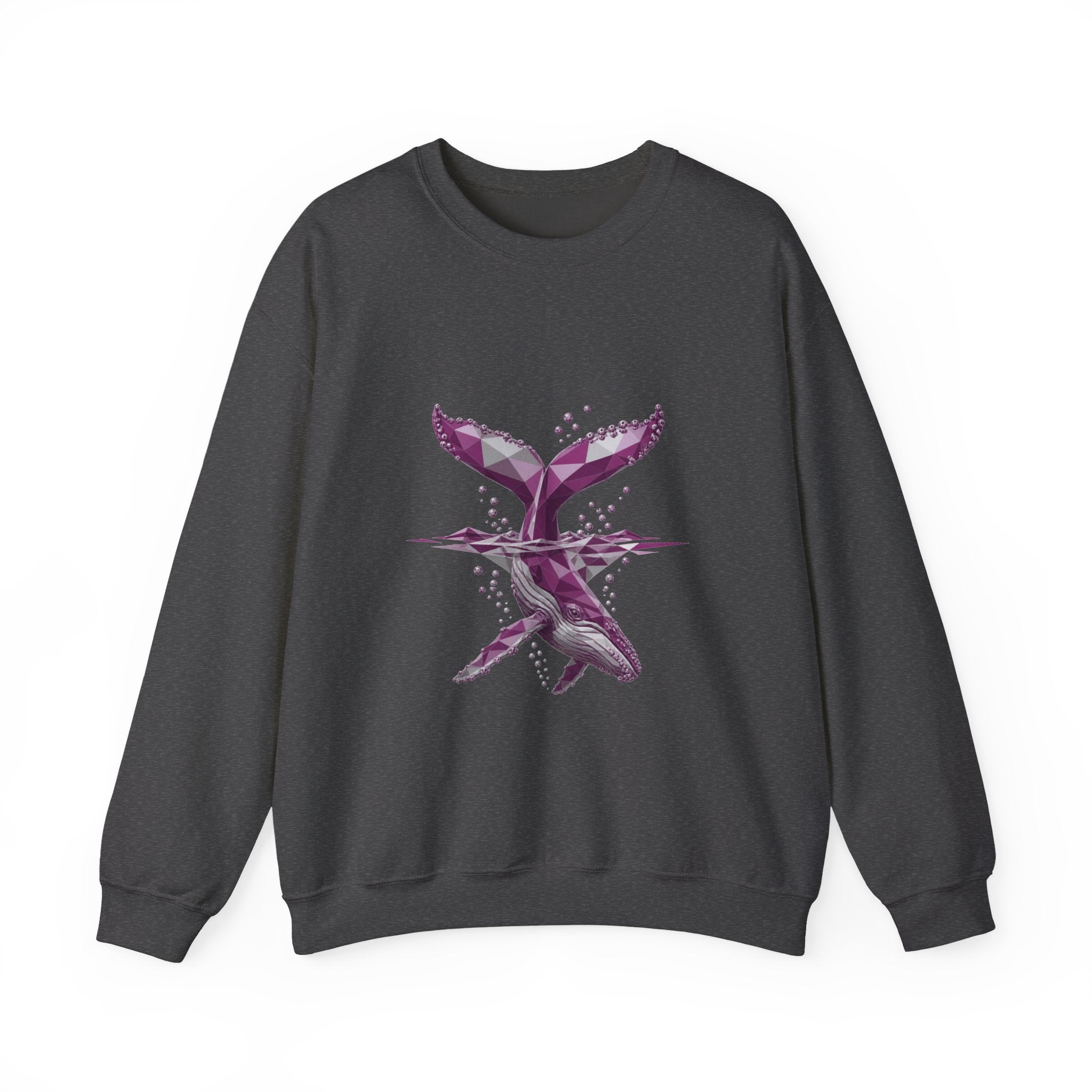 Matching Couple Sweatshirt - Eagle & Whale Matching Couple Crewneck Sweatshirt Geometric Art His Hers Couple Gift - Design B