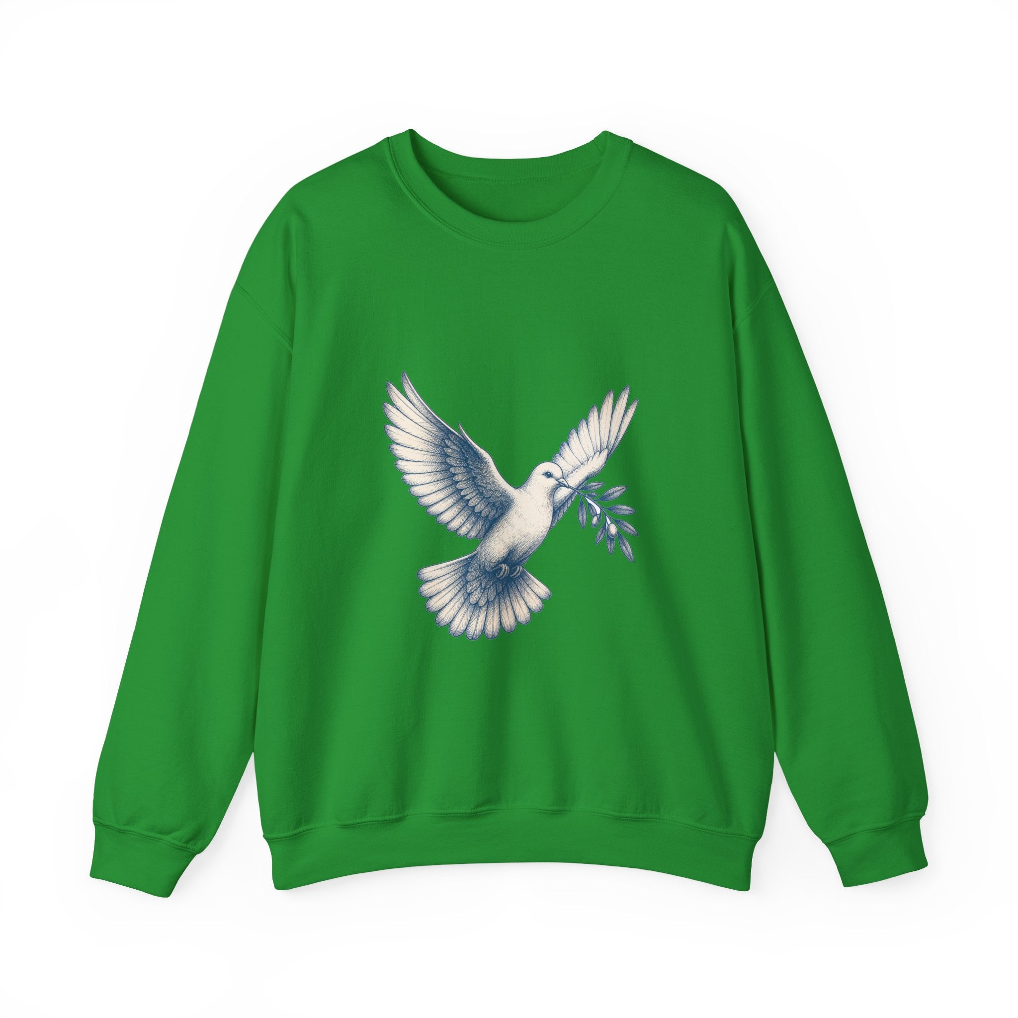 Matching Couple Sweatshirt - Wolf & Dove Matching Couple Premium Fleece Sweatshirt Hand-Drawn Art His Hers Anniversary Gift - Design B