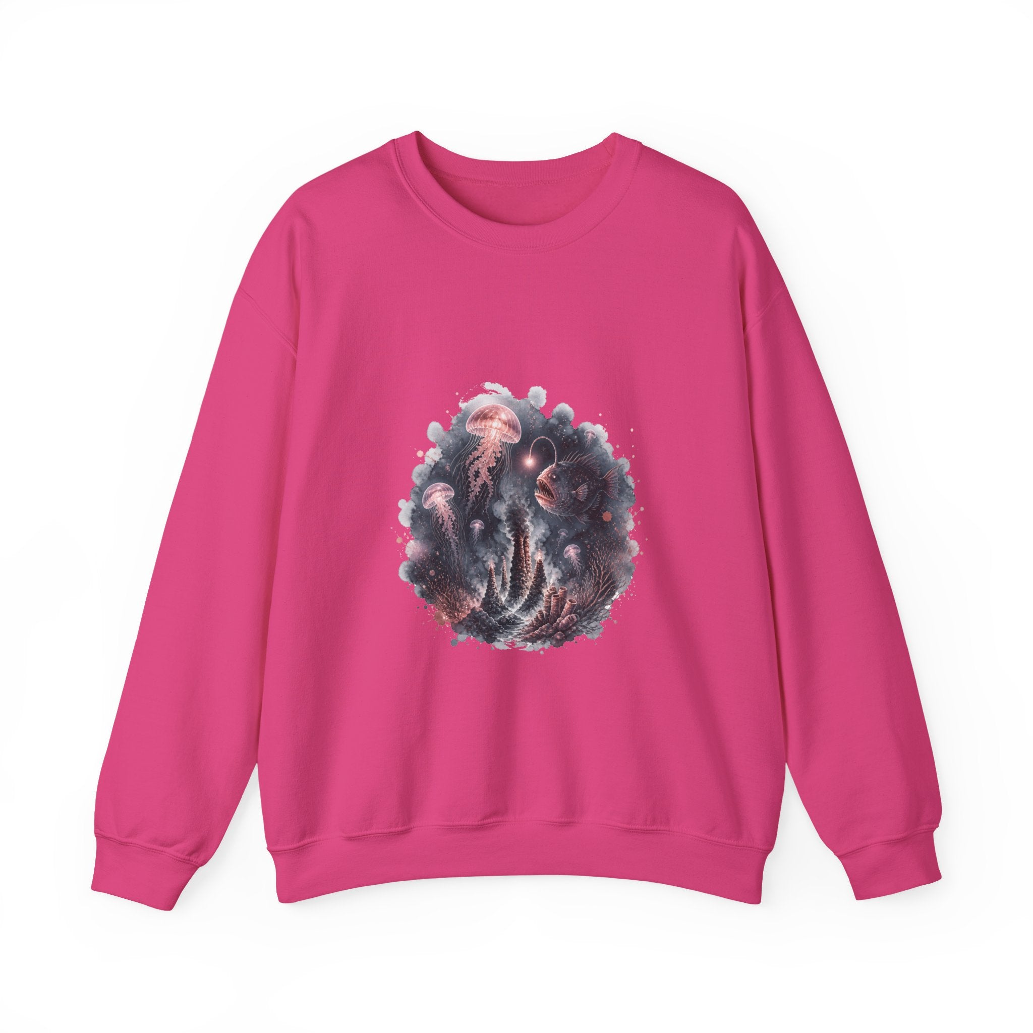 Matching Couple Sweatshirt - Coral Reef & Deep Sea Matching Couple Comfort Colors Crew Watercolor Art His Hers Birthday Gift - Design B