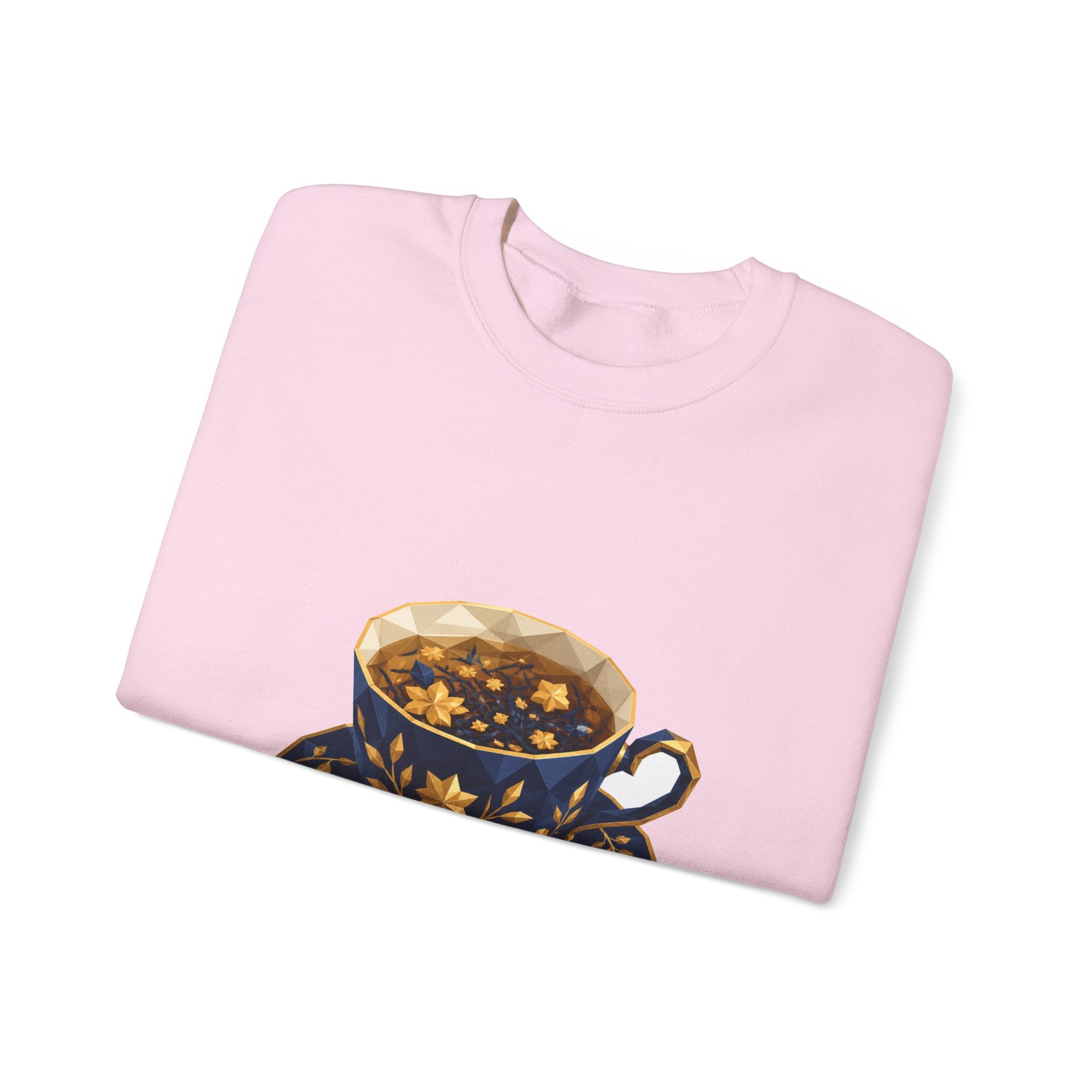Matching Couple Sweatshirt - Coffee & Tea Matching Couple Comfort Colors Crew Geometric Art His Hers Love Gift - Design B