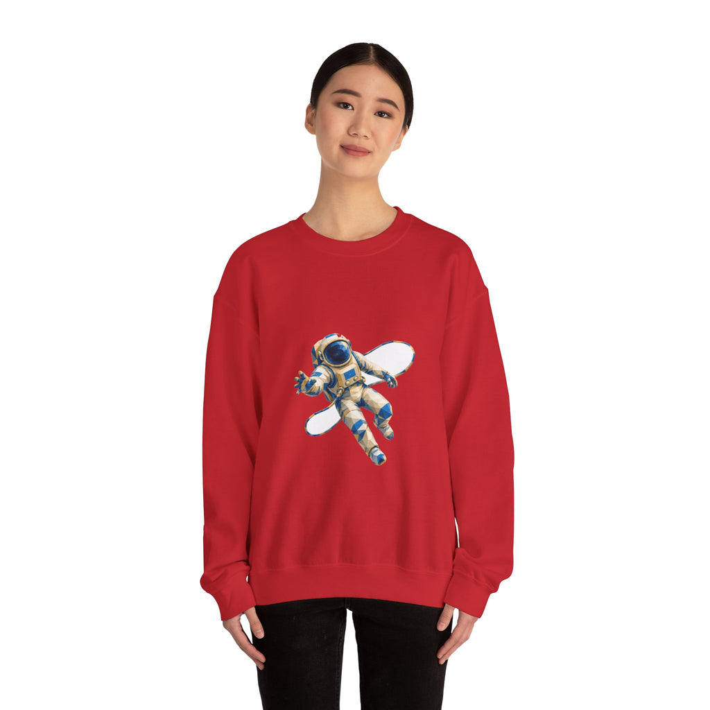 Matching Couple Sweatshirt - Astronaut & Planet Matching Couple Premium Fleece Sweatshirt Geometric Art His Hers Love Gift - Design A