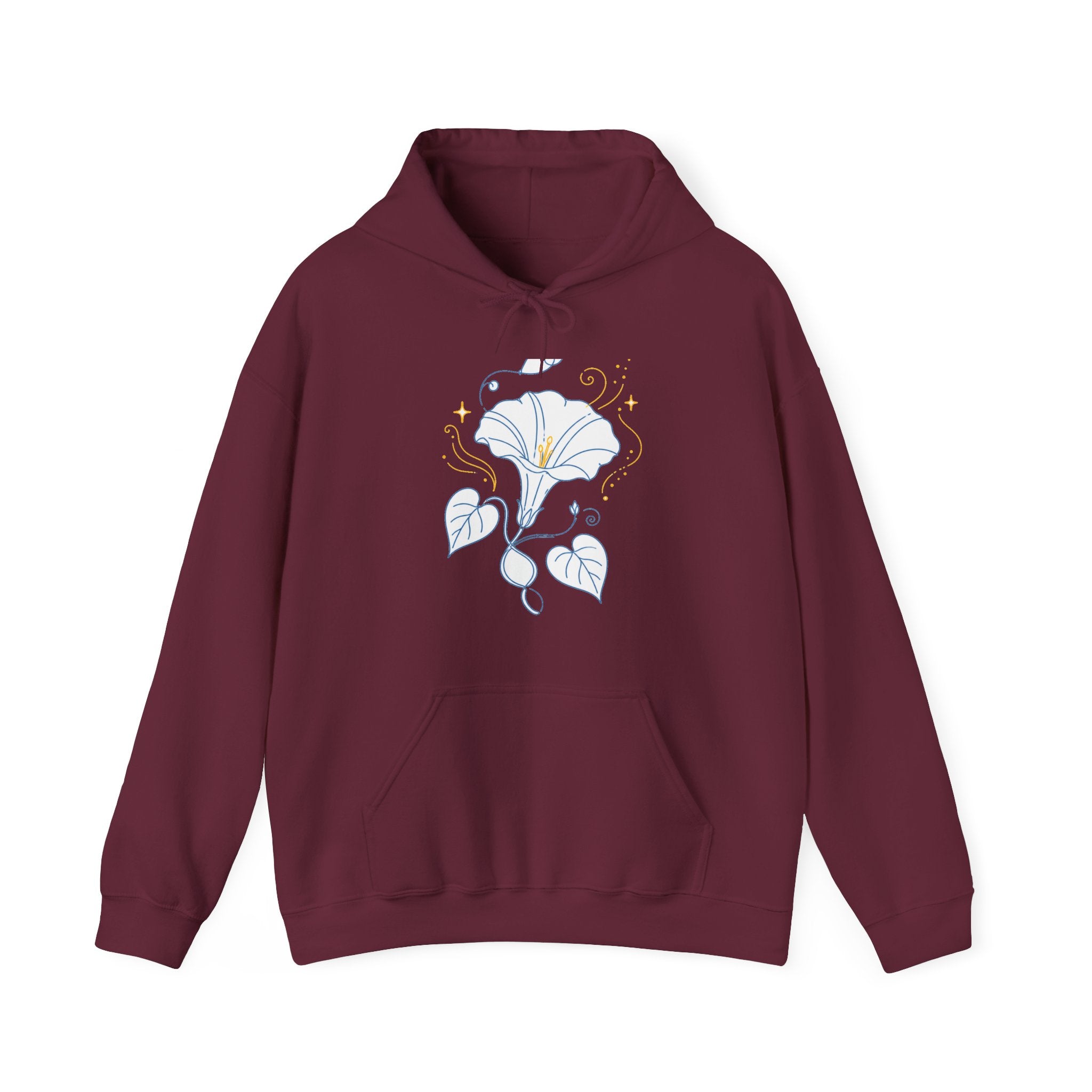 Matching Couple Sweatshirt - Sunflower & Moonflower Matching Couple Hooded Sweatshirt Minimalist Art His Hers Valentine Gift - Design B