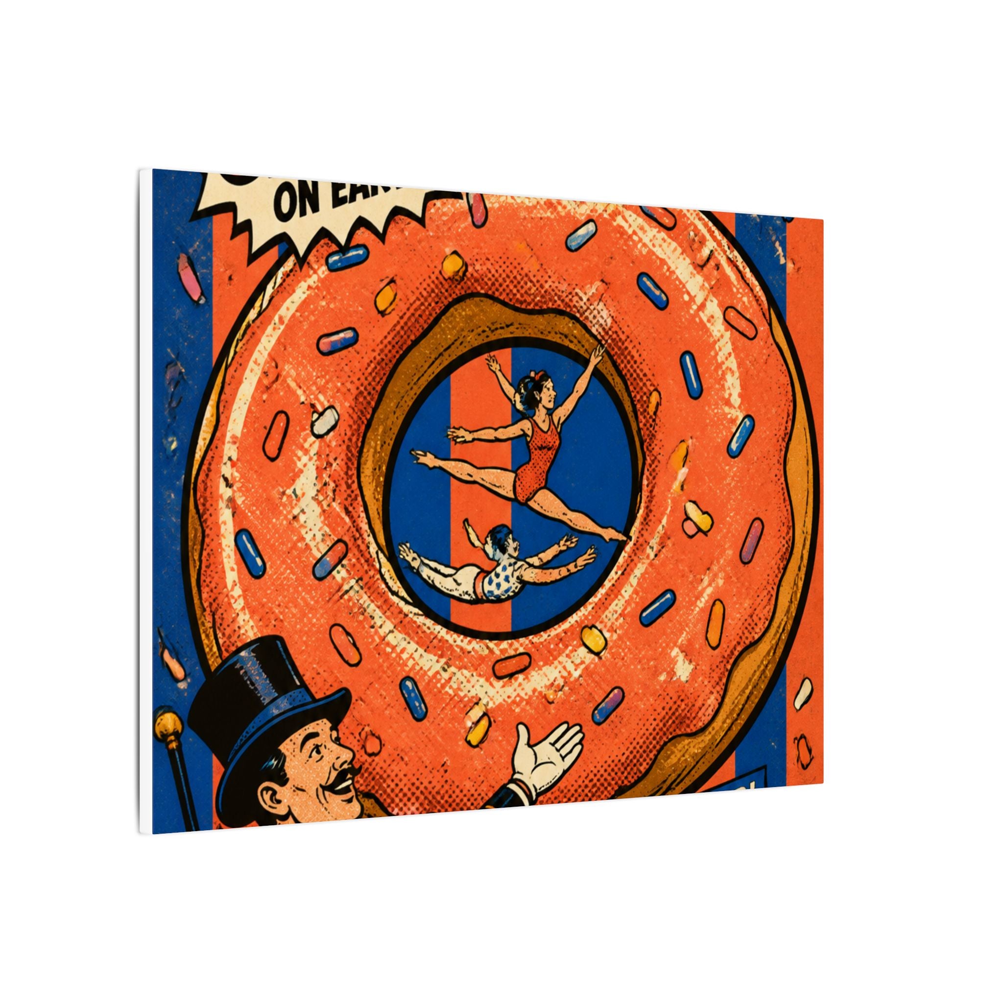 Donut Circus Ring Wall Art Canvas 16×20 Pop Art Living Room Decor Maximalist Print