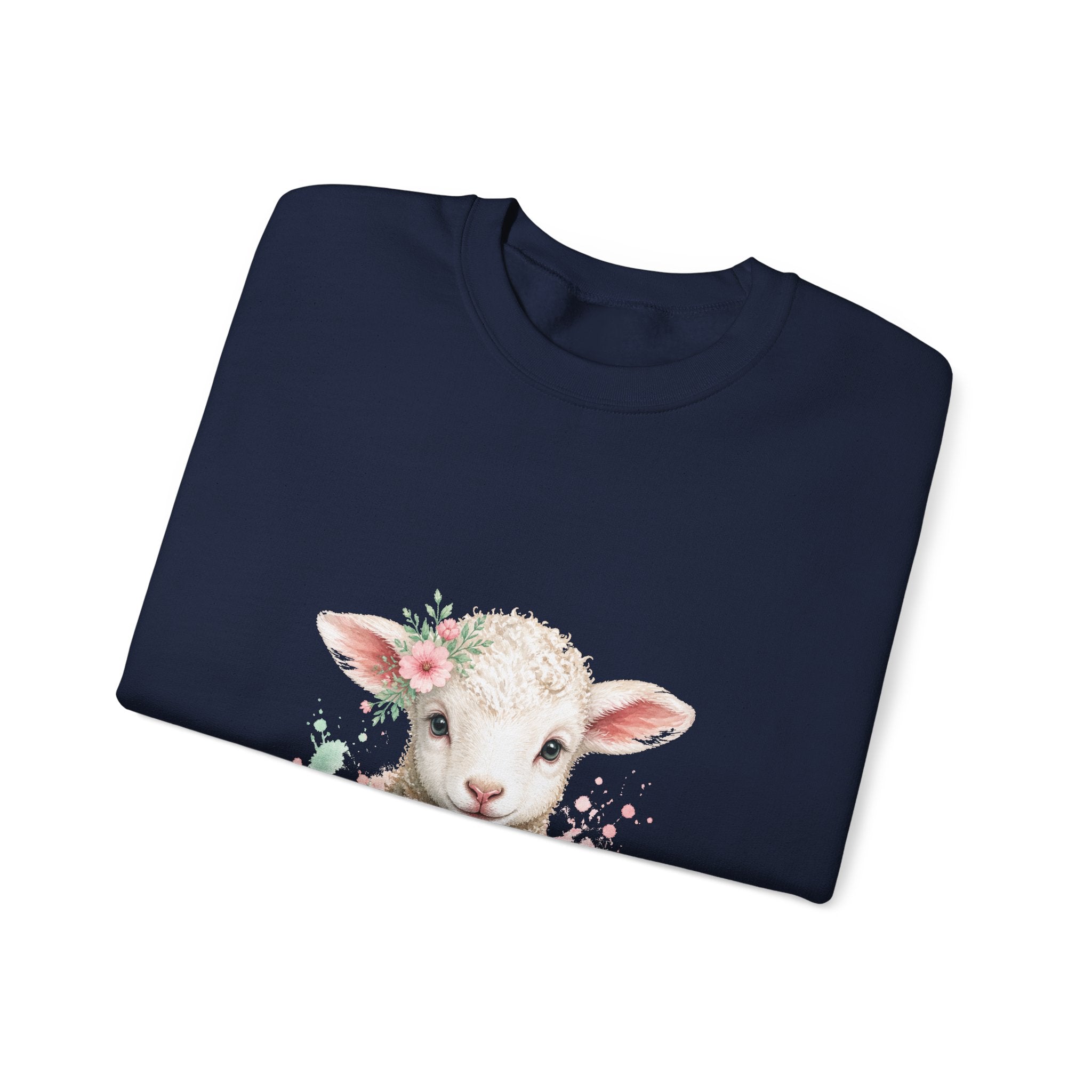 Matching Couple Sweatshirt - Lion & Lamb Matching Couple Premium Fleece Sweatshirt Watercolor Art His Hers Birthday Gift - Design B