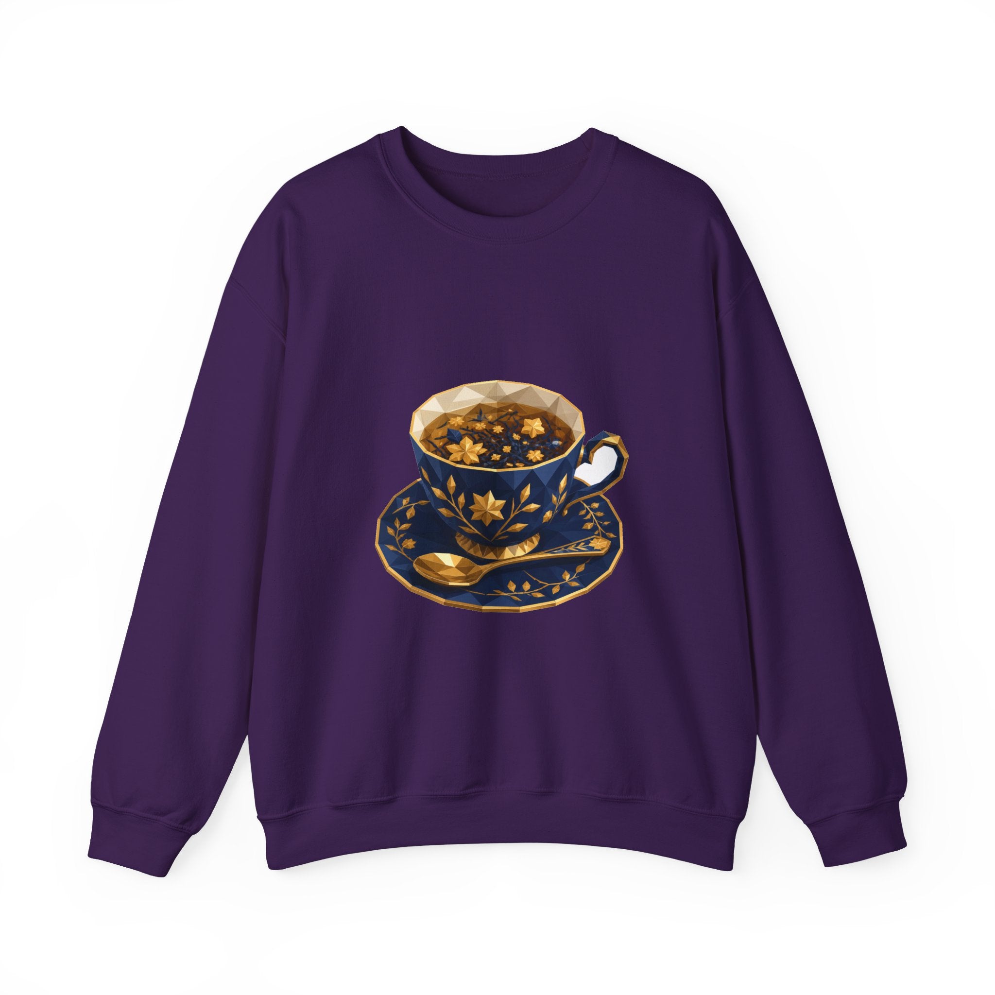 Matching Couple Sweatshirt - Coffee & Tea Matching Couple Comfort Colors Crew Geometric Art His Hers Love Gift - Design B