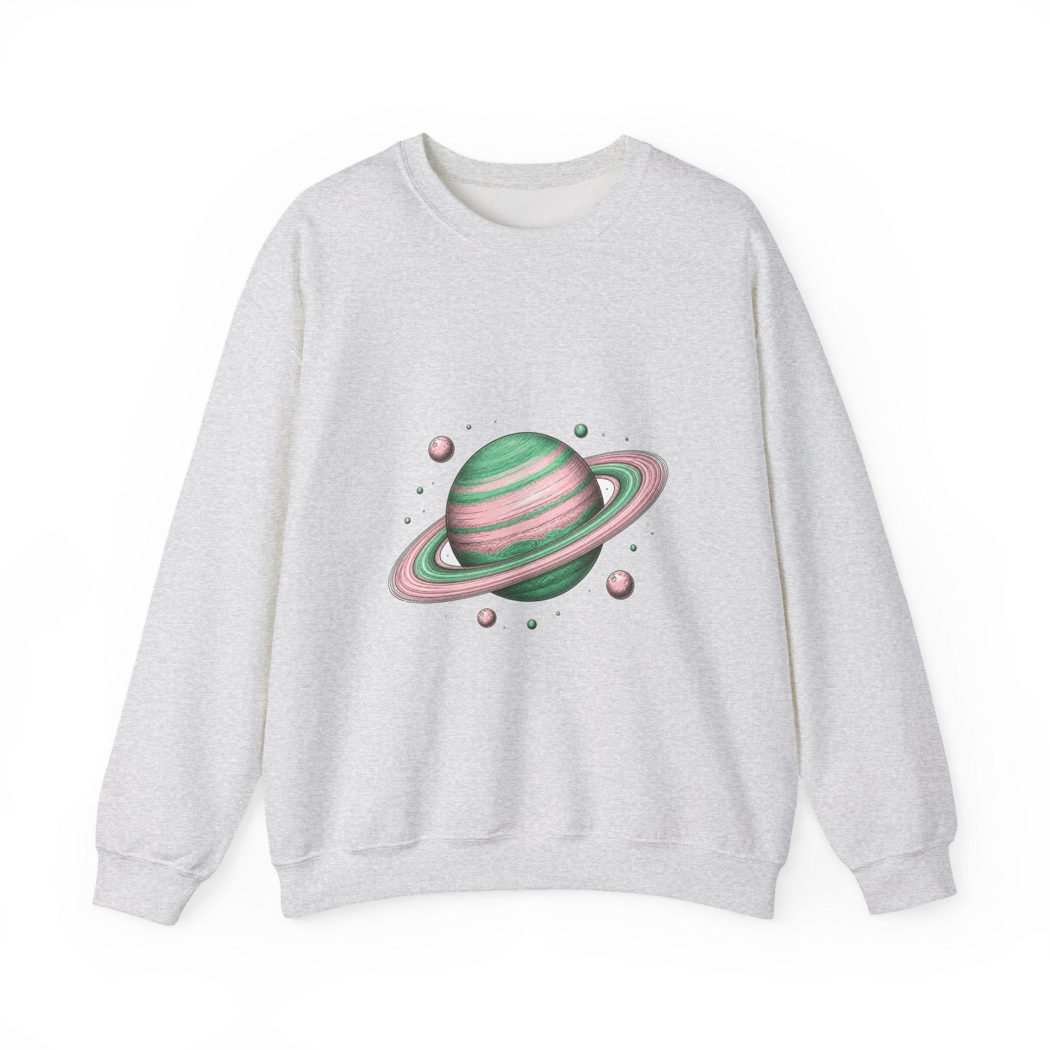 Matching Couple Sweatshirt - Saturn & Jupiter Matching Couple Premium Fleece Sweatshirt Hand-Drawn Art His Hers Anniversary Gift - Design A