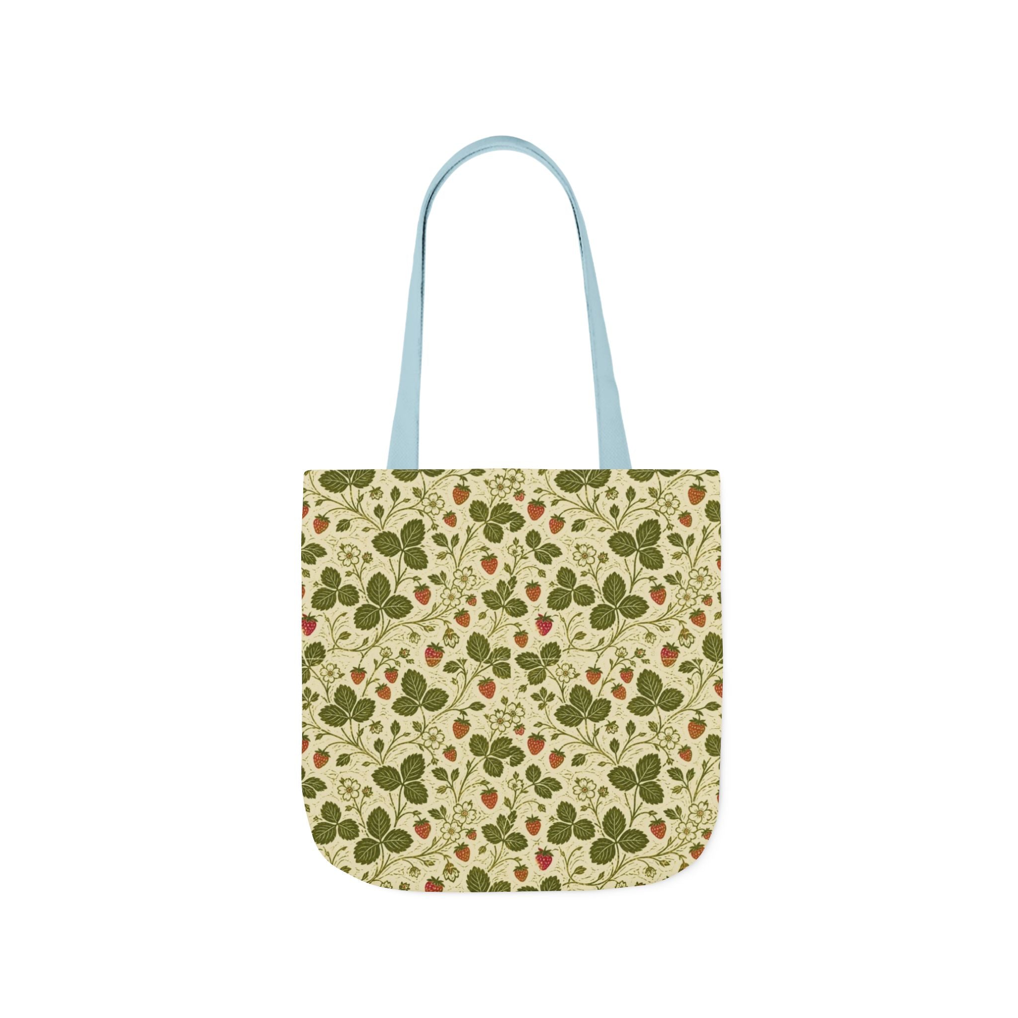 Wild Strawberries Canvas Tote Bag Mediterranean Kitchen Linocut Design Italian Cottagecore Gift