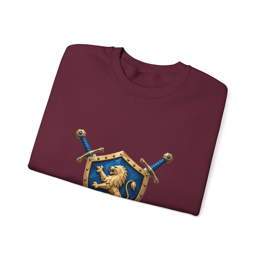 Matching Couple Sweatshirt - Crown & Shield Matching Couple Comfort Colors Crew Geometric Art His Hers Love Gift - Design B
