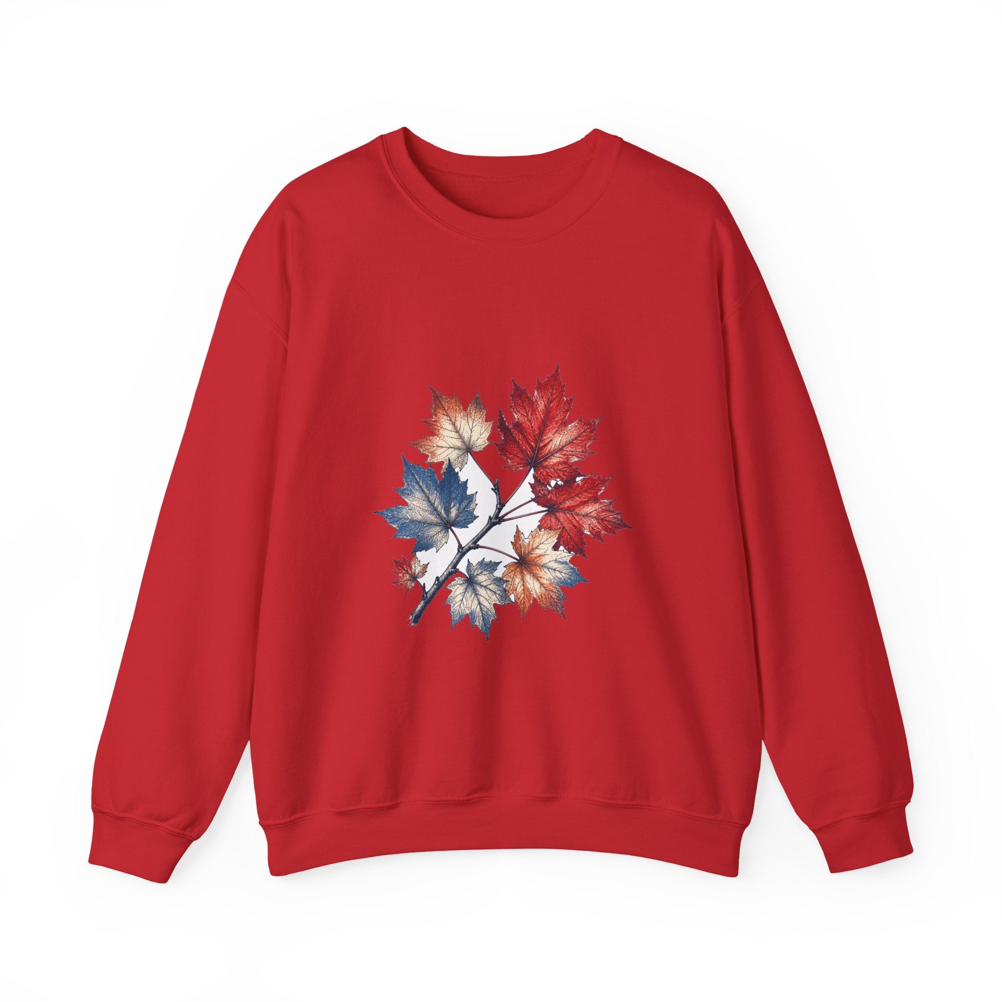 Matching Couple Sweatshirt - Cherry Blossom & Maple Leaf Matching Couple Crewneck Sweatshirt Hand-Drawn Art His Hers Best Friend Gift - Design B