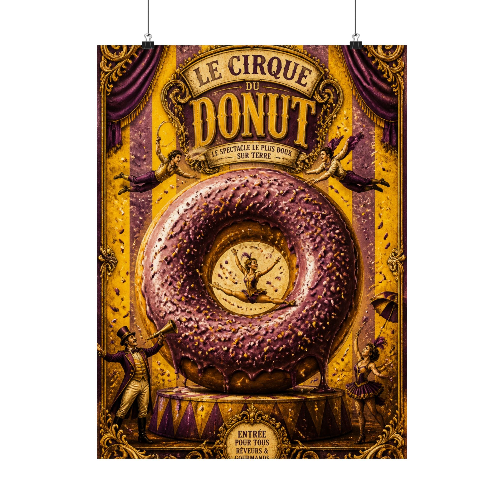 Donut Circus Ring Wall Art Poster 24×36 Baroque Studio Decor Maximalist Print