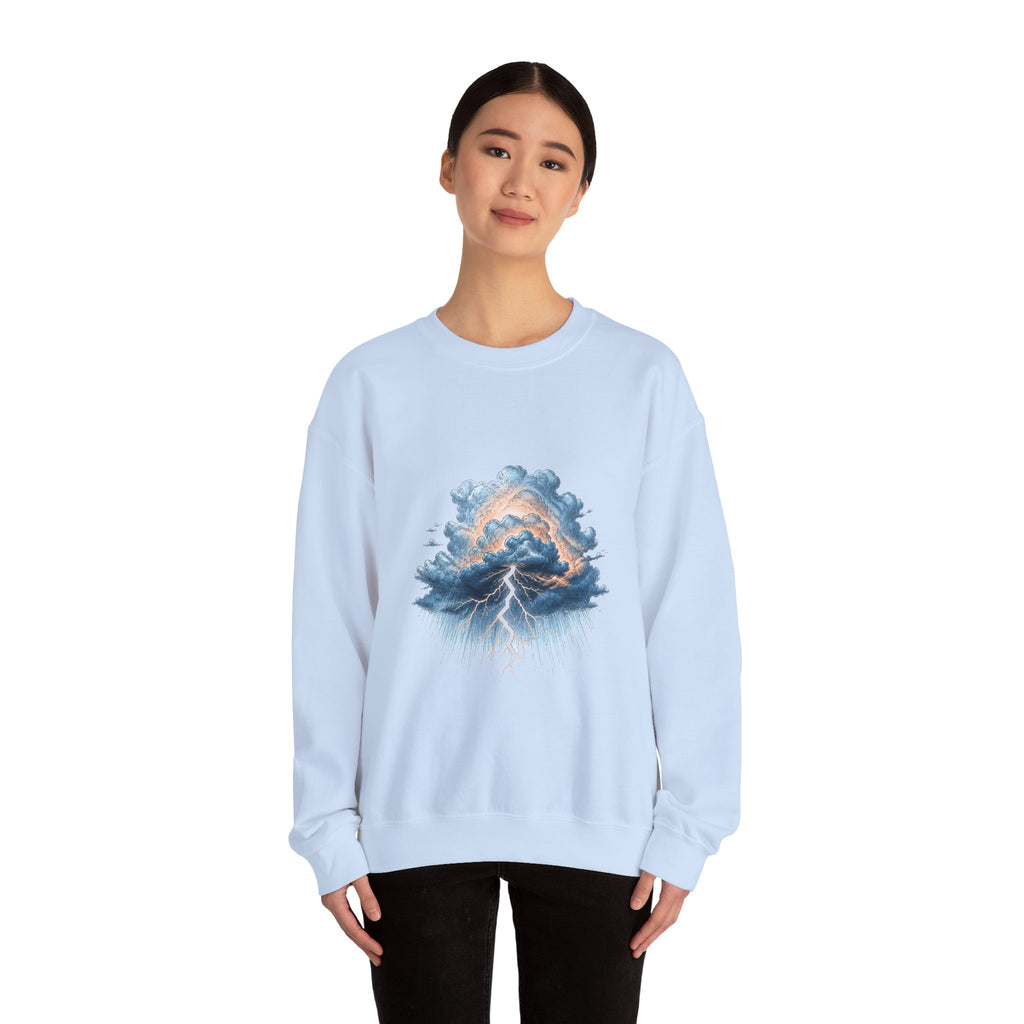 Matching Couple Sweatshirt - Storm & Rainbow Matching Couple Comfort Colors Crew Hand-Drawn Art His Hers Anniversary Gift - Design A