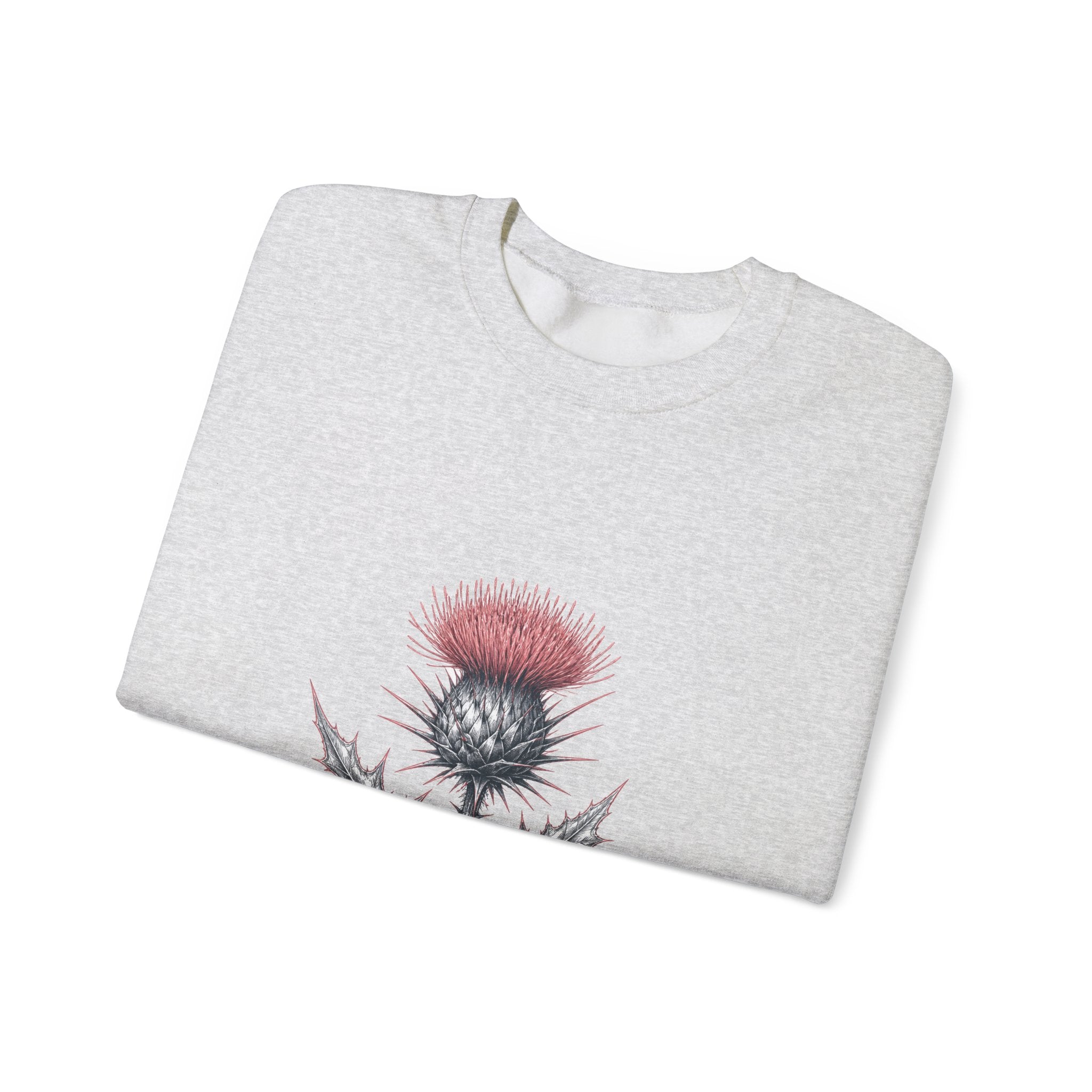 Matching Couple Sweatshirt - Lavender & Thistle Matching Couple Premium Fleece Sweatshirt Hand-Drawn Art His Hers Anniversary Gift - Design B