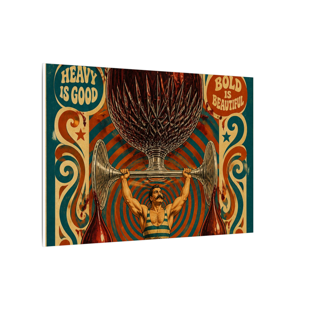 Wine Glass Strongman Wall Art Canvas 16×20 Psychedelic Cafe Decor Maximalist Print