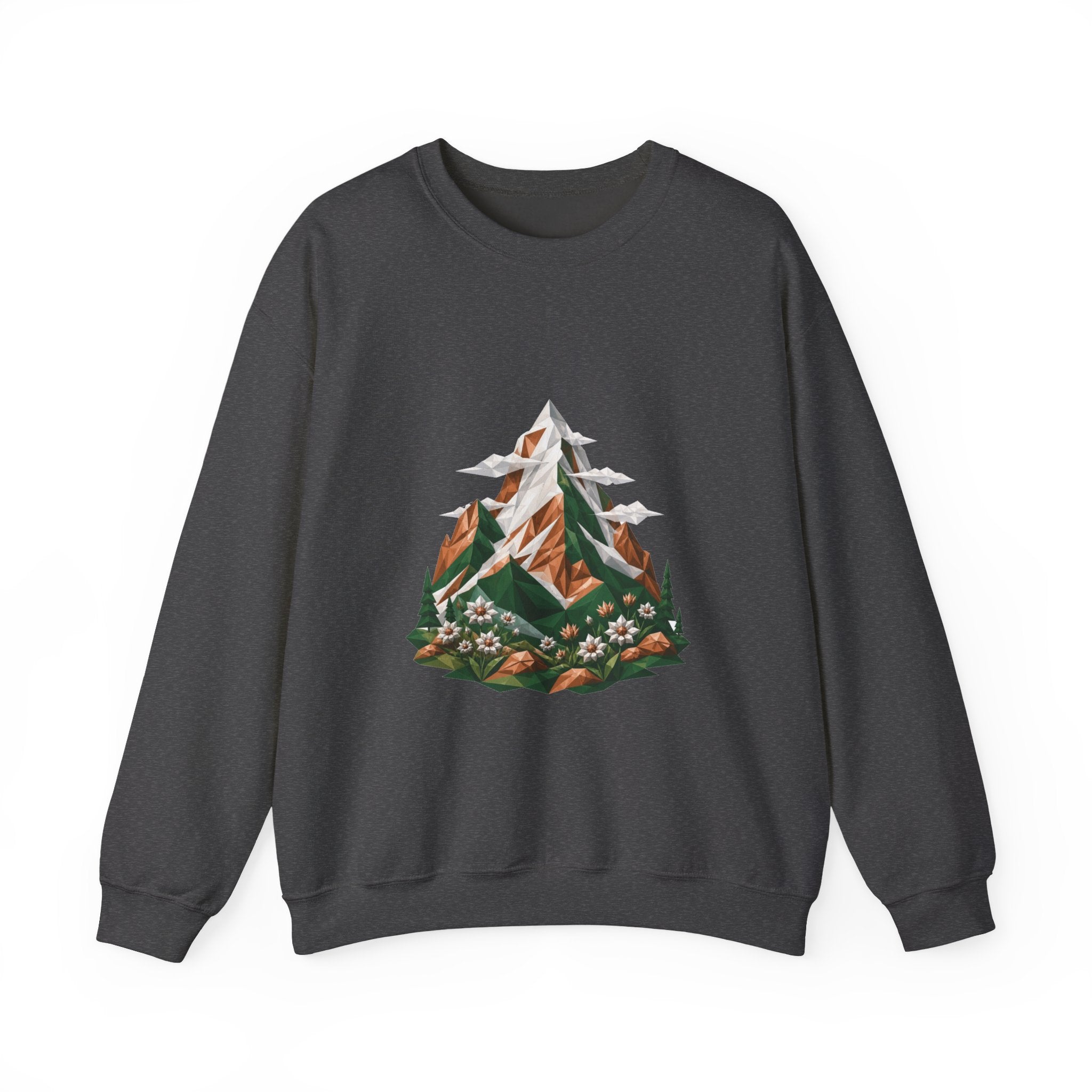 Matching Couple Sweatshirt - Mountain & Ocean Matching Couple Premium Fleece Sweatshirt Geometric Art His Hers Love Gift - Design A