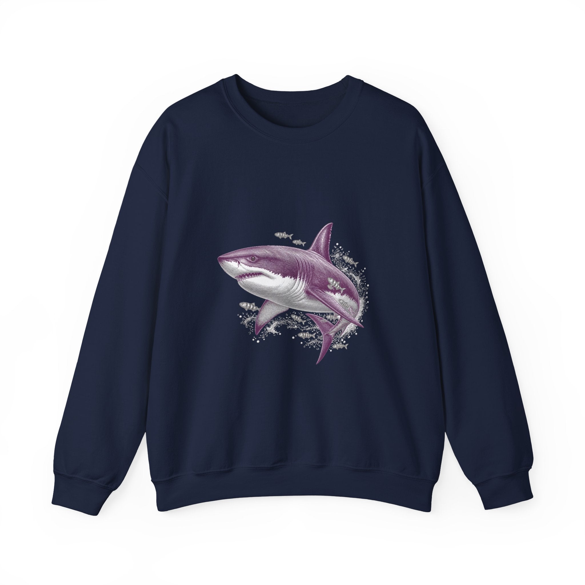Matching Couple Sweatshirt - Shark & Dolphin Matching Couple Comfort Colors Crew Vintage Art His Hers Honeymoon Gift - Design A