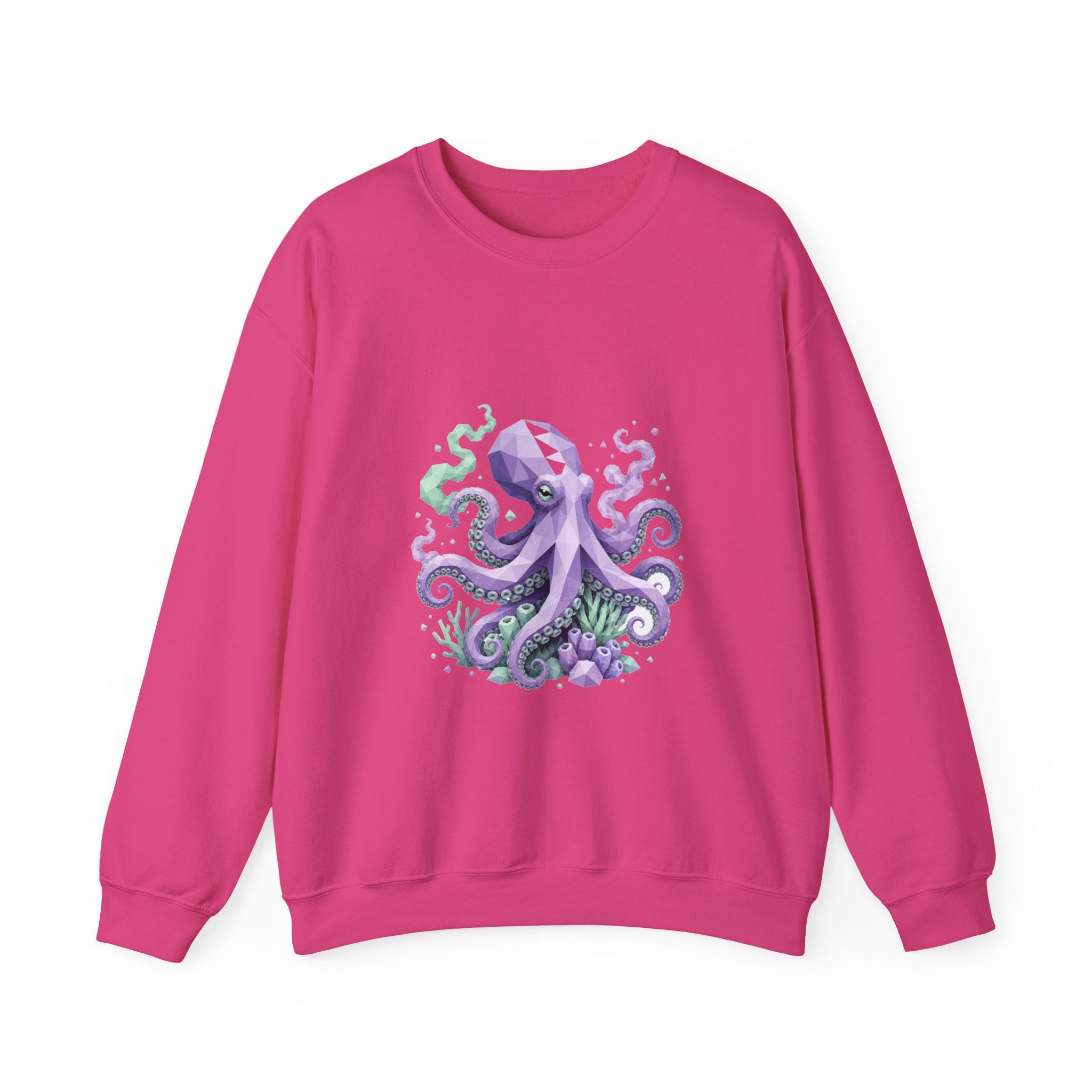 Matching Couple Sweatshirt - Octopus & Jellyfish Matching Couple Crewneck Sweatshirt Geometric Art His Hers Couple Gift - Design A